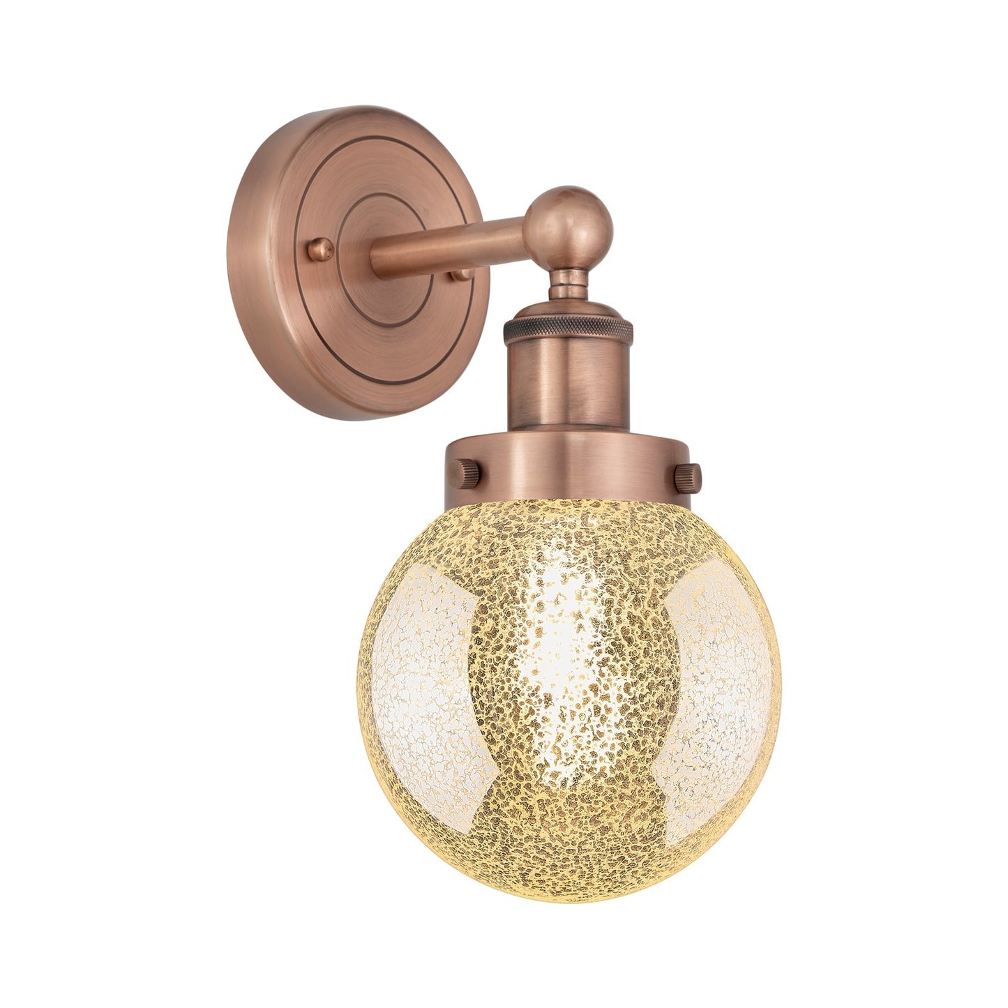 Innovations Beacon 6in 1-Light Wall Sconce | Industrial Antique Copper Steel and Mercury Glass | Bathroom & Hallway Accent | 6 x | Model 616-1W-AC-G208-6