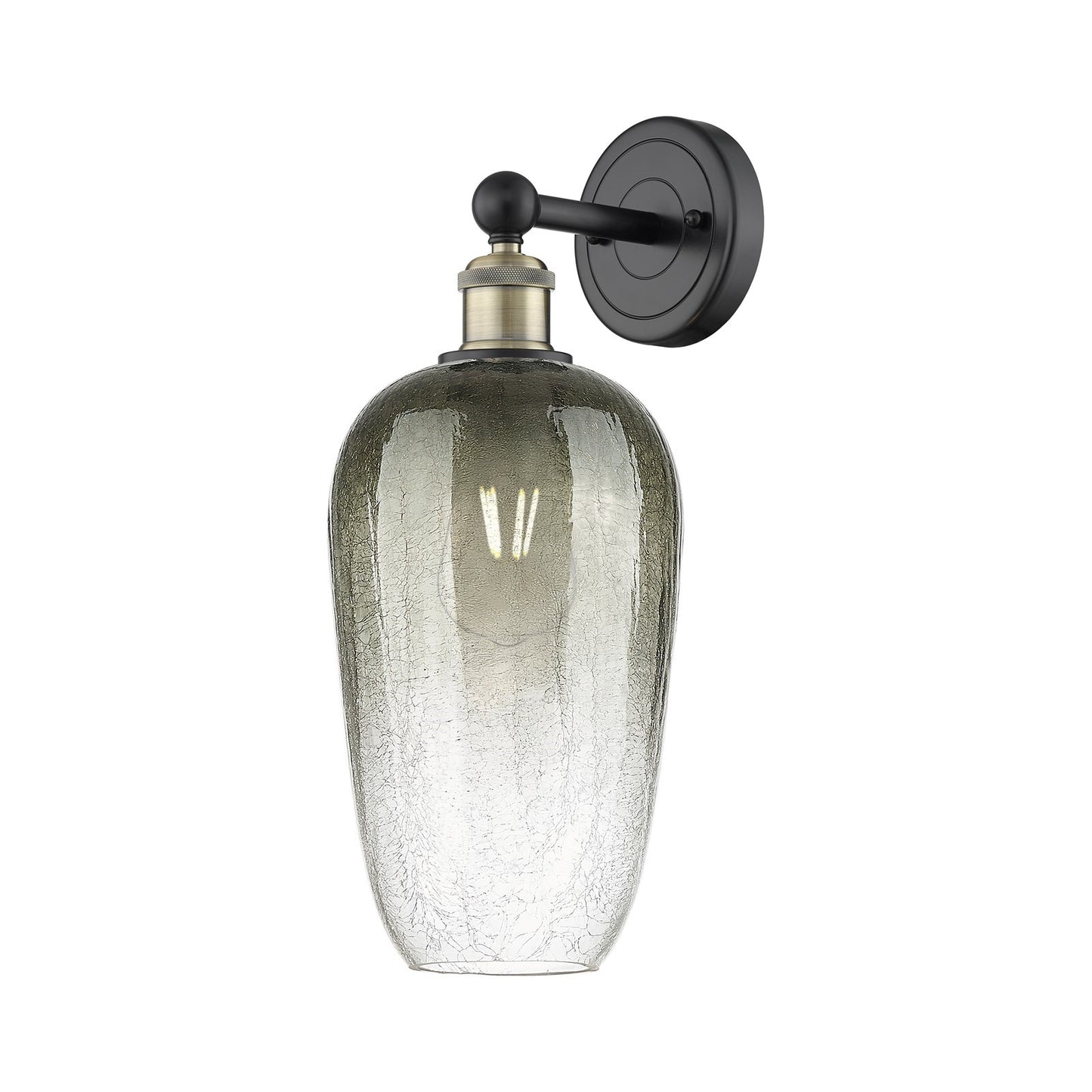 Innovations Brookhaven Flute 7in 1-Light Wall Sconce | Industrial Black Antique Brass and Slate Glass | Bathroom & Hallway | Model 616-1W-BAB-G484-7SL