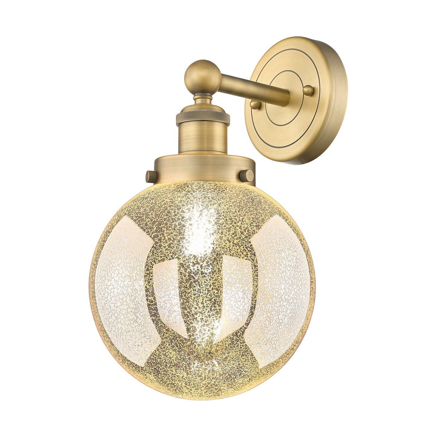 Innovations Beacon 8in 1-Light Wall Sconce | Brushed Brass Steel and Mercury Glass | Bathroom & Hallway Accent Light | 8.5in | Model 616-1W-BB-G208-8