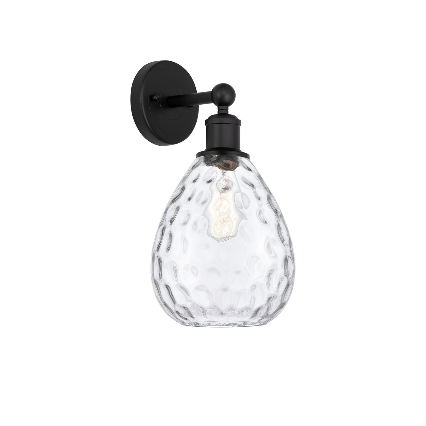 Innovations Waverly 8in 1-Light Wall Sconce | Industrial Matte Black Steel and Clear Glass | Entryway & Hallway Accent | 8 x 14.25 | Model 616-1W-BK-G372