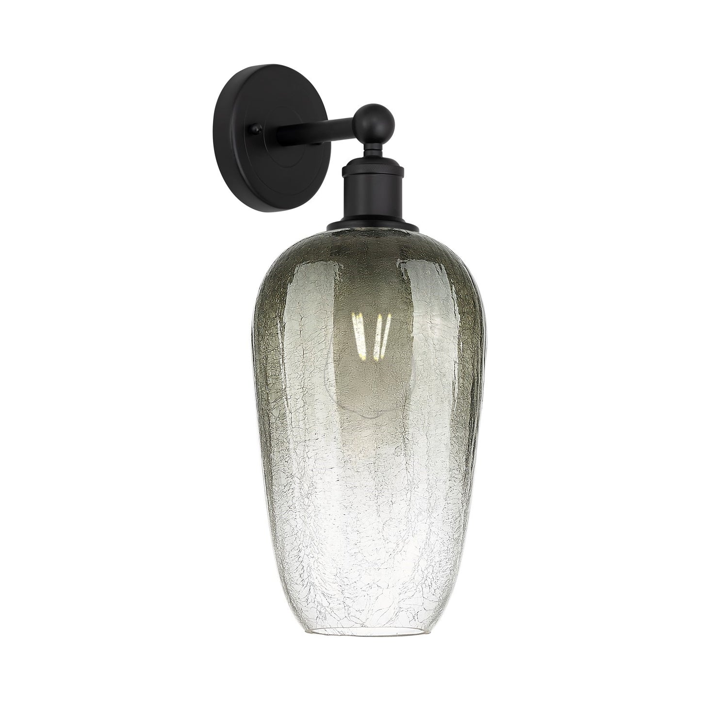 Innovations Brookhaven Flute 7in 1-Light Wall Sconce | Industrial Matte Black Steel and Slate Glass | Hallway & Bathroom Accent | Model 616-1W-BK-G484-7SL