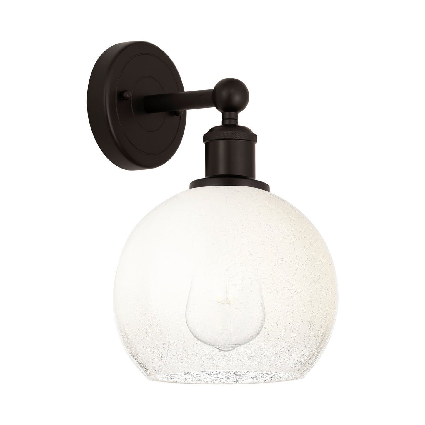 Innovations Brookhaven Globe 8in 1-Light Wall Sconce | Industrial Oil Rubbed Bronze Steel and Opal Glass | Bathroom & Hallway | Model 616-1W-OB-G483-8OP