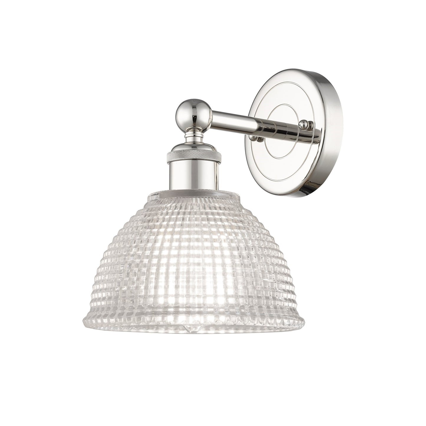 Innovations Arietta 8in 1-Light Wall Sconce | Industrial Polished Nickel and Clear Glass | Bathroom & Hallway Accent | 8 x 10.25 in | Model 616-1W-PN-G422