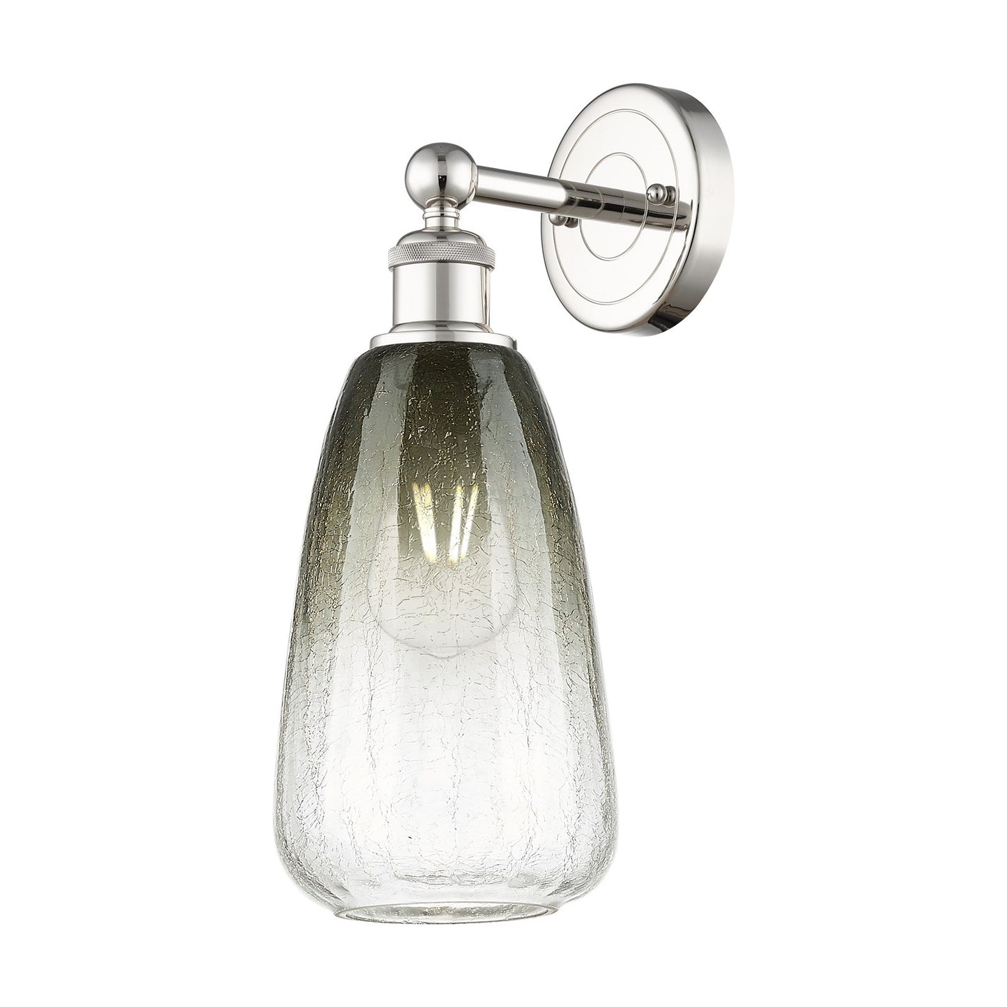 Innovations Brookhaven Almond 6in 1-Light Wall Sconce | Industrial Polished Nickel and Slate Glass | Bathroom & Hallway Accent | Model 616-1W-PN-G480-6SL