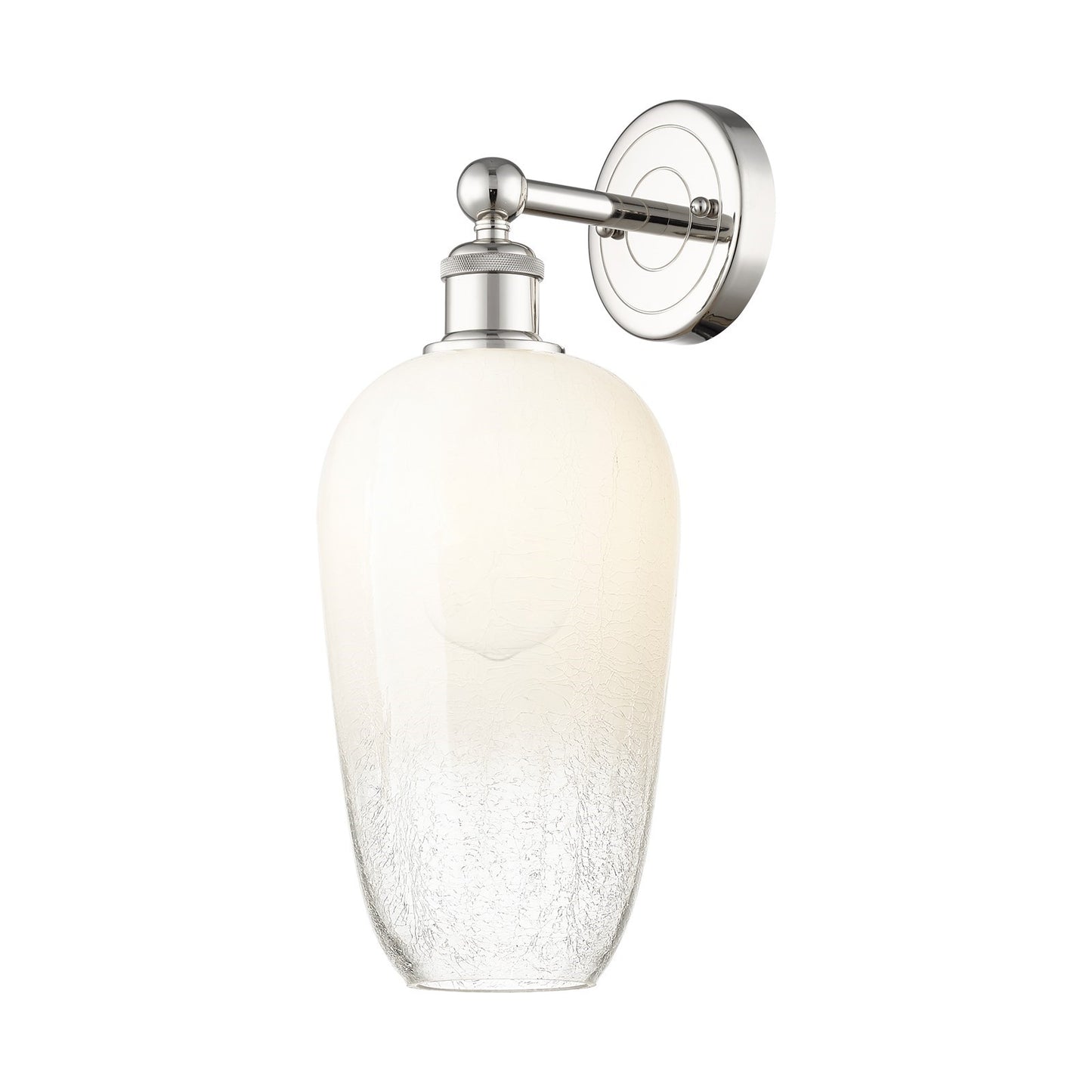 Innovations Brookhaven Flute 7in 1-Light Wall Sconce | Industrial Polished Nickel Steel and Opal Glass | Bathroom & Hallway | Model 616-1W-PN-G484-7OP