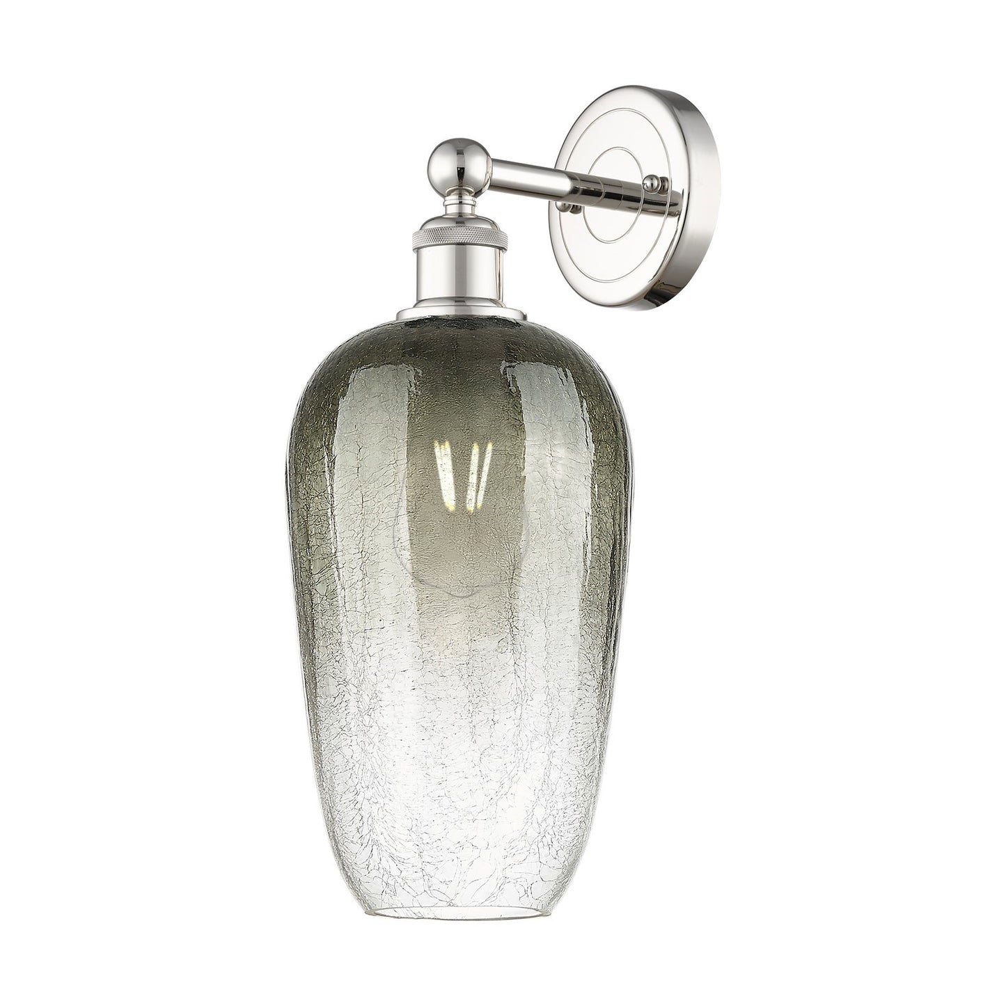 Innovations Brookhaven Flute 7in 1-Light Wall Sconce | Industrial Polished Nickel Steel and Slate Glass | Bathroom & Hallway | Model 616-1W-PN-G484-7SL