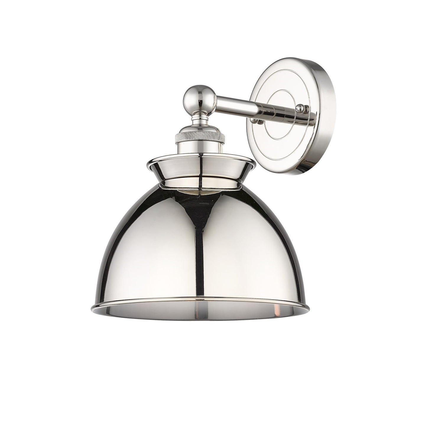 Innovations Adirondack 1-Light Wall Sconce | Industrial Farmhouse Polished Nickel Steel and Cast Brass with Metal Shade | Model 616-1W-PN-M14-PN