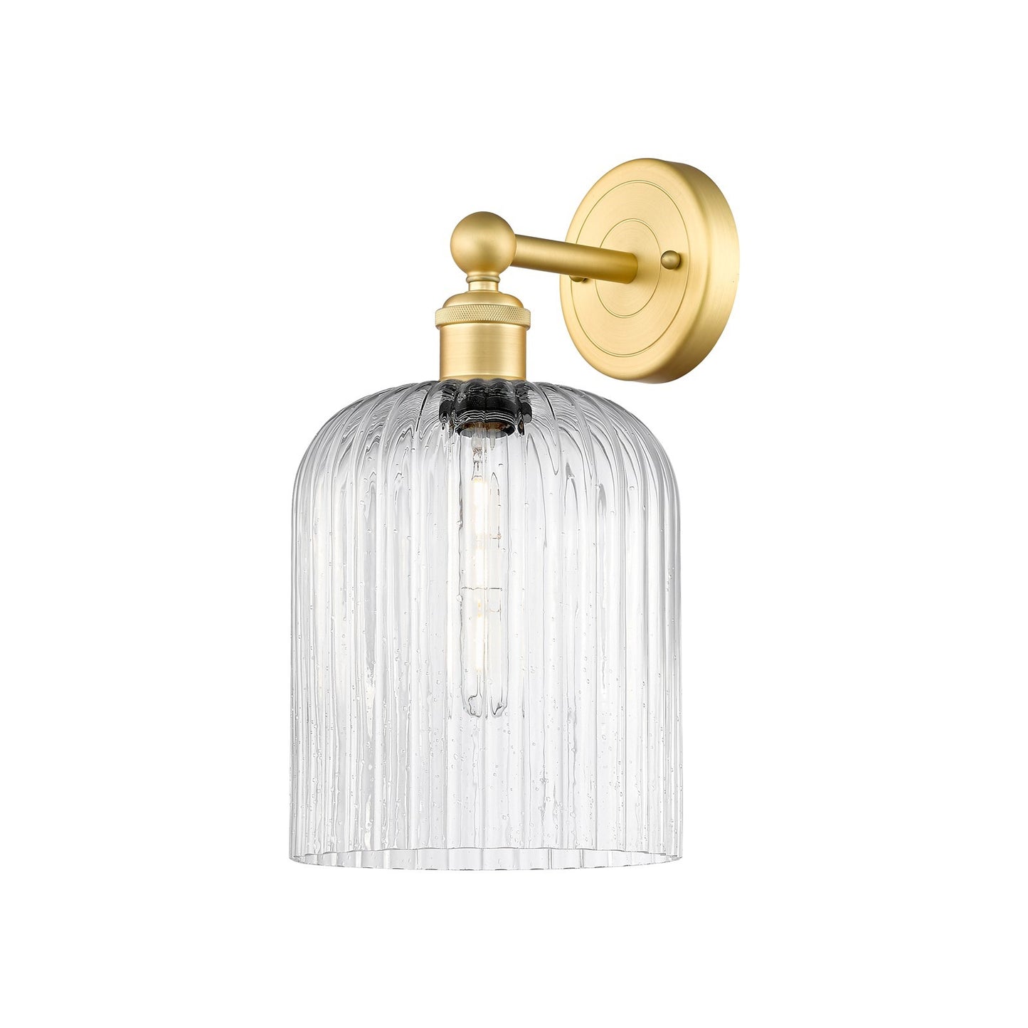 Innovations Bridal Veil 5in 1-Light Wall Sconce | Art Nouveau Satin Gold Steel and Seedy Glass | Bathroom & Hallway Accent | 5 | Model 616-1W-SG-G559-8SDY