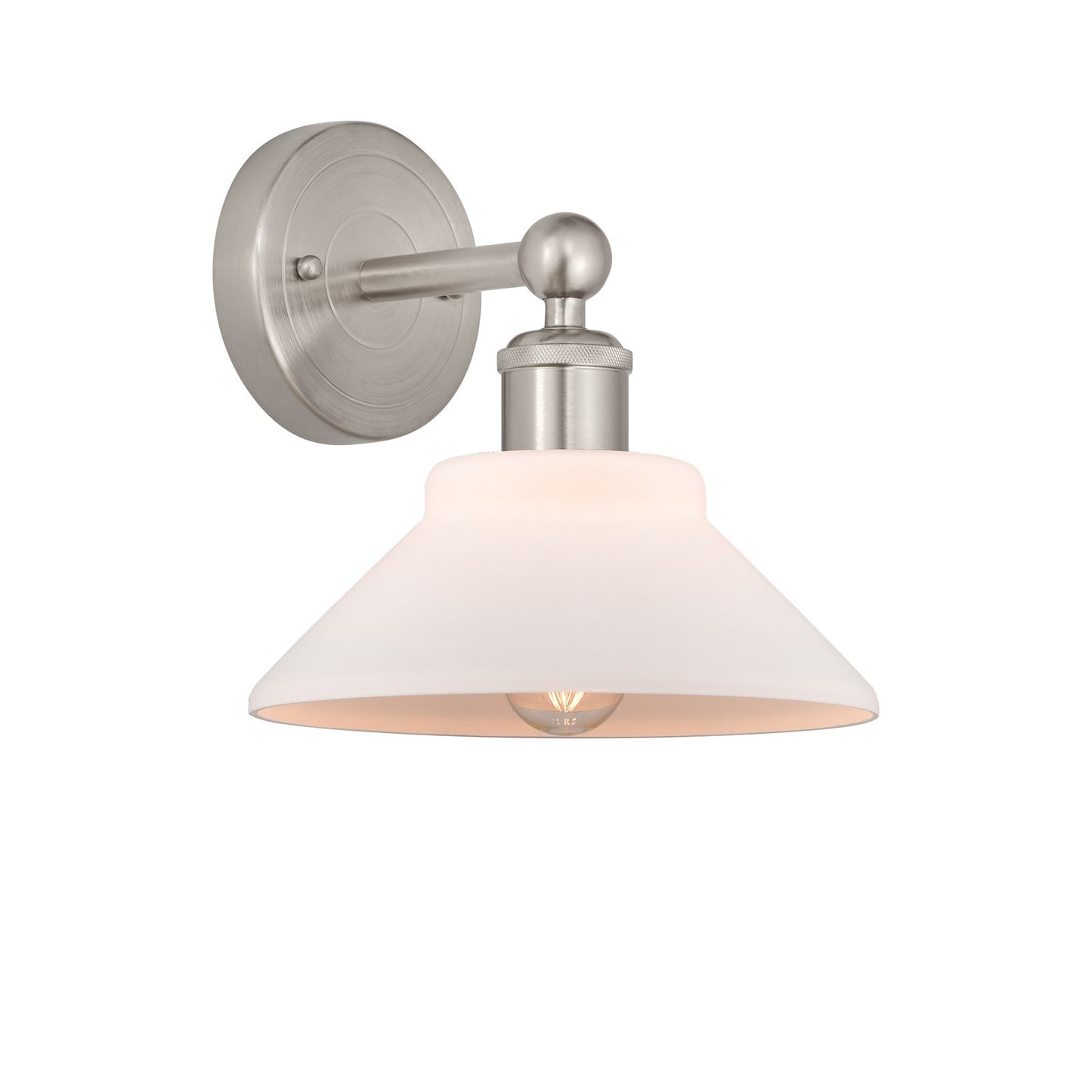 Innovations Orwell 1-Light 8.375in Wall Sconce | Industrial Brushed Satin Nickel and Matte White Glass | Entryway & Hallway Accent | Model 616-1W-SN-G131