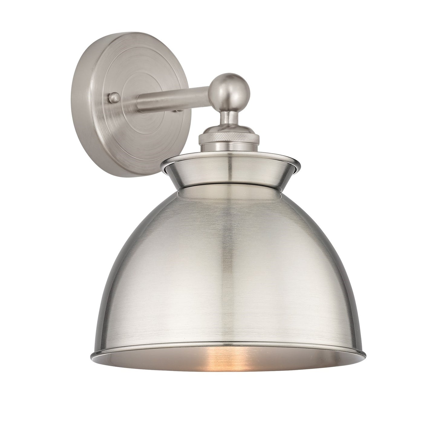Innovations Adirondack 8.25in 1-Light Wall Sconce | Industrial Farmhouse Brushed Satin Nickel Steel and Metal Shade | Hallway & | Model 616-1W-SN-M14-SN