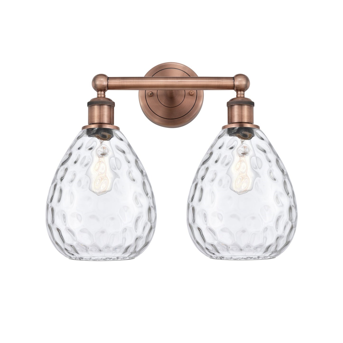 Innovations Waverly 17in 2-Light Bath Vanity Light | Industrial Antique Copper Steel and Clear Glass | Damp-Rated Bathroom Vanity | Model 616-2W-AC-G372