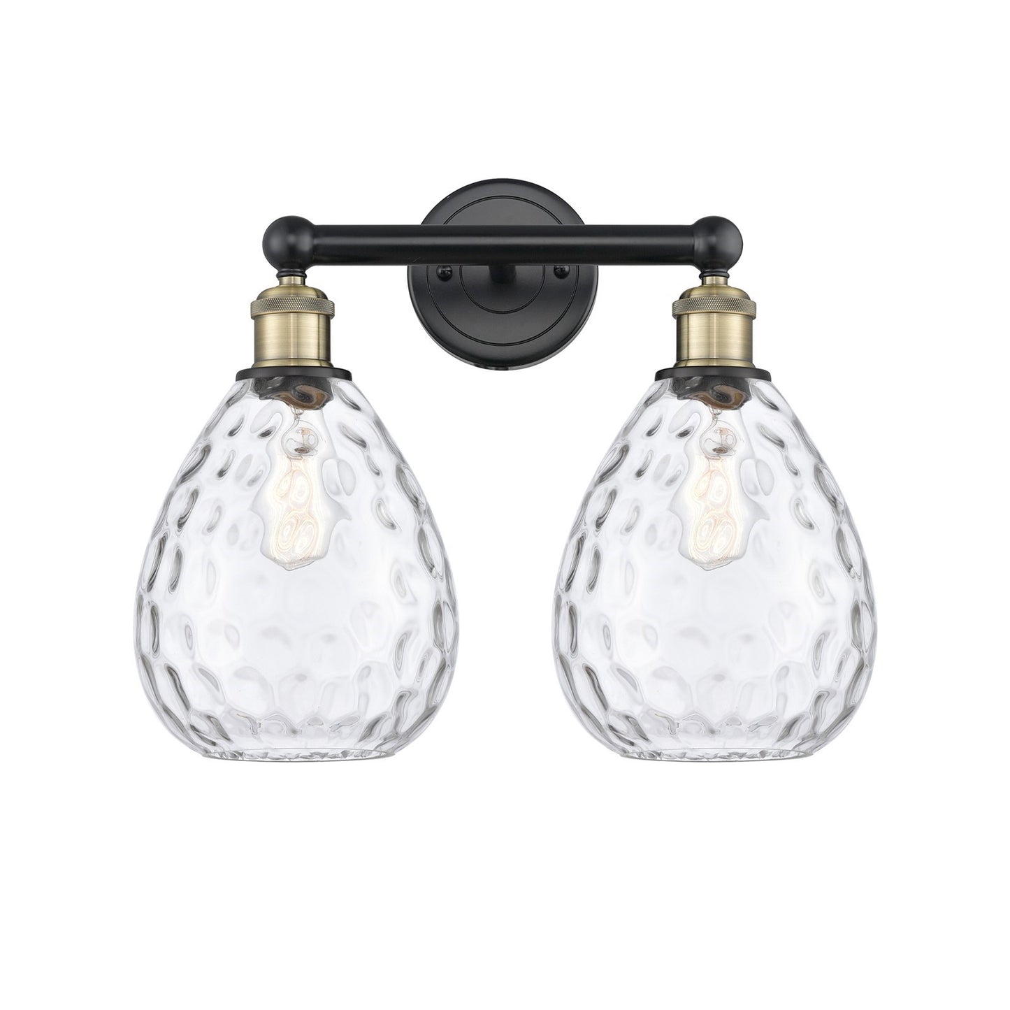 Innovations Waverly 17in 2-Light Bath Vanity Light | Industrial Black Antique Brass and Clear Glass | Bathroom Vanity | 17 x 14.25 | Model 616-2W-BAB-G372