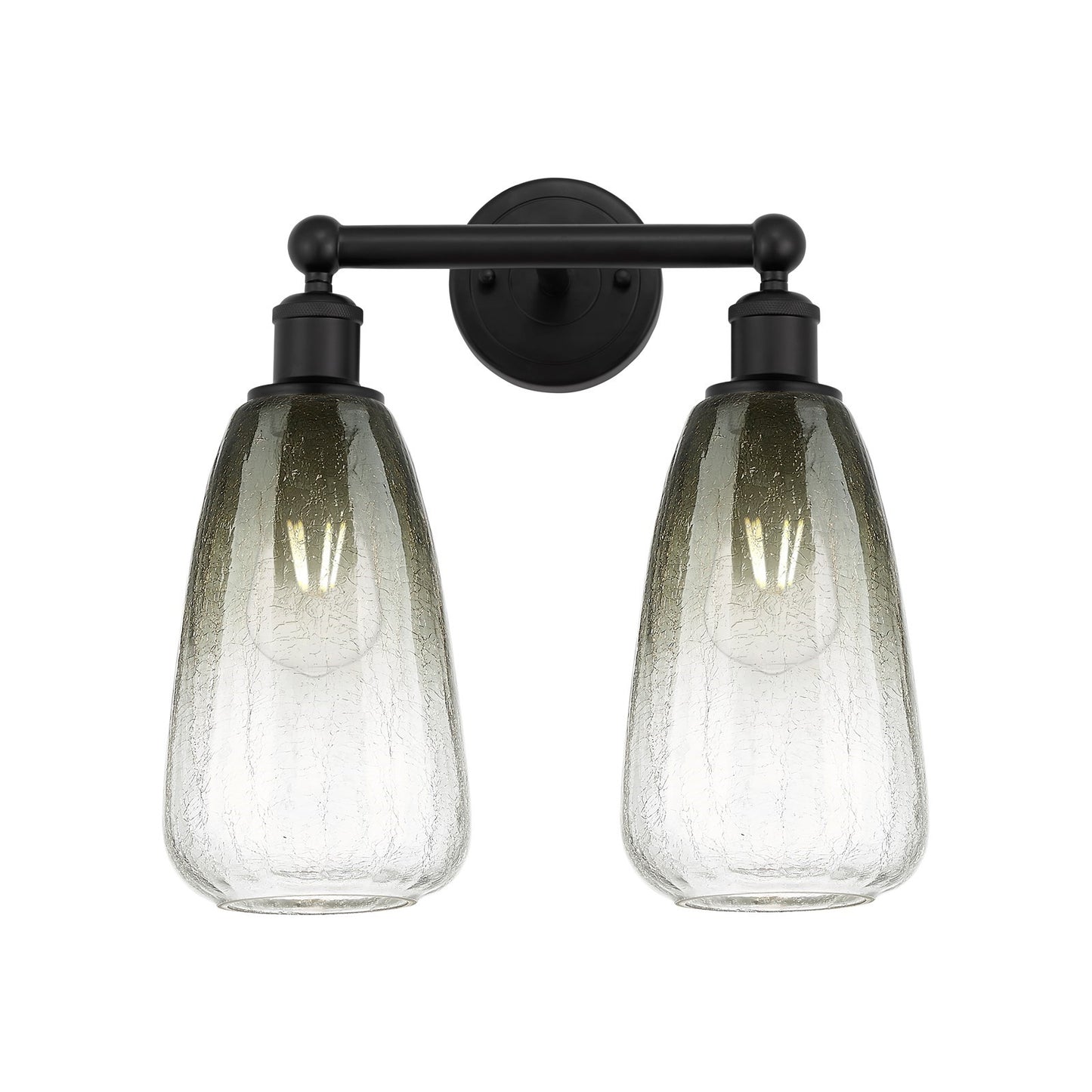 Innovations Brookhaven Almond 15in 2-Light Bath Vanity | Industrial Matte Black Steel and Slate Glass | Bathroom Vanity & | Model 616-2W-BK-G480-6SL