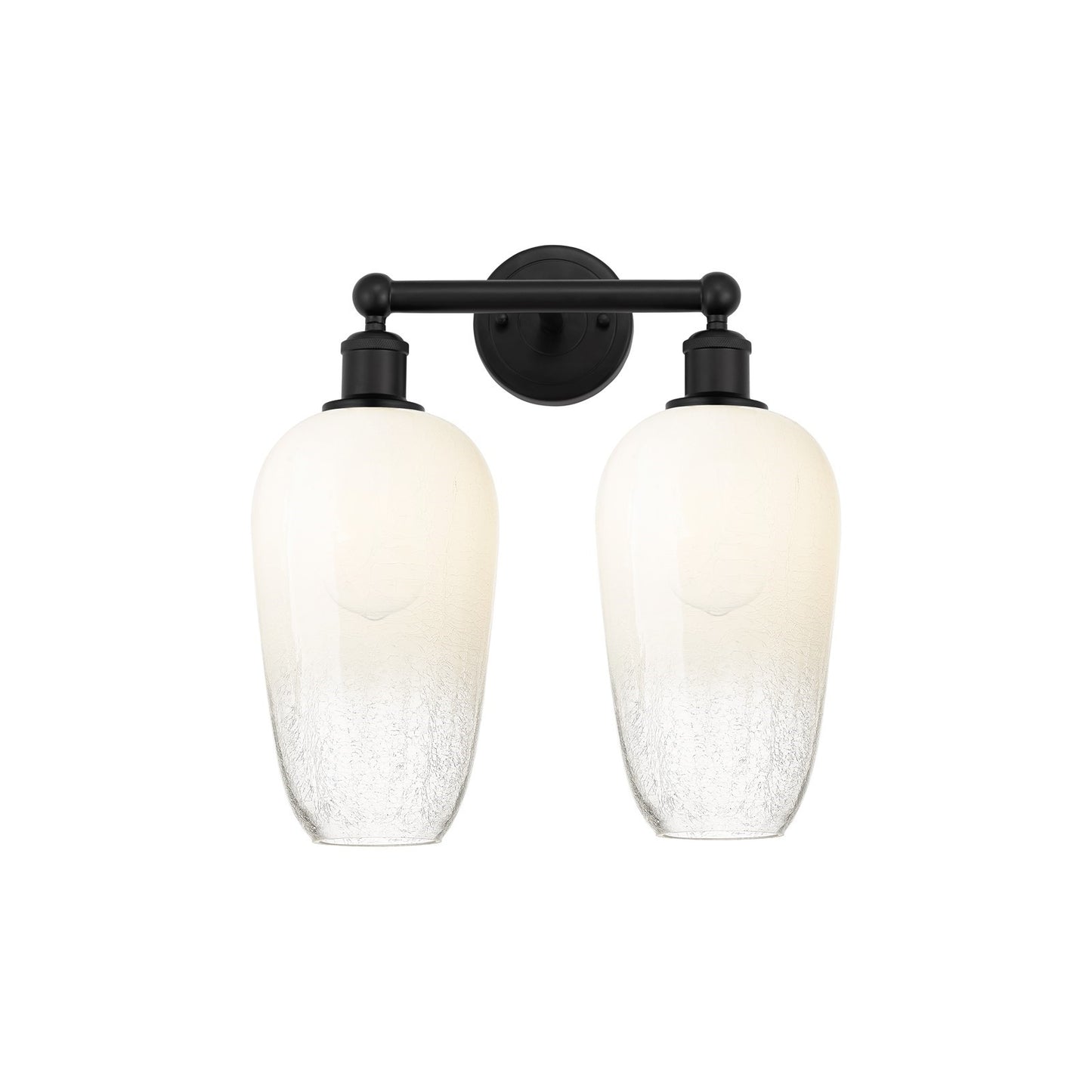 Innovations Brookhaven Flute 16in 2-Light Bath Vanity | Industrial Modern Matte Black Steel and Opal Glass | Bathroom Vanity | Model 616-2W-BK-G484-7OP