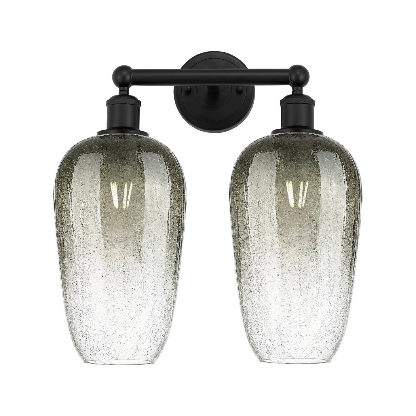 Innovations Brookhaven Flute 16in 2-Light Bath Vanity | Industrial Matte Black Steel and Slate Glass | Bathroom & Powder Room | Model 616-2W-BK-G484-7SL