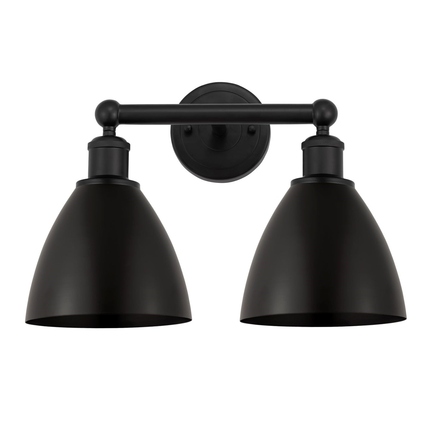 Innovations Bristol 17in 2-Light Bath Vanity Light | Industrial Matte Black Metal | Kitchen & Bathroom | 16.5 x 11.75 x 8.25 in | Model 616-2W-BK-MBD-75-BK