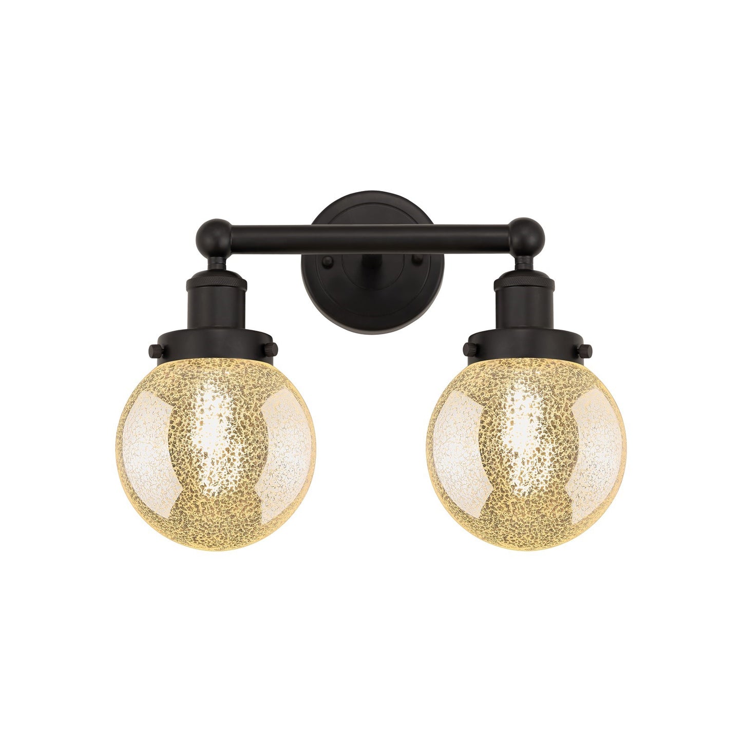 Innovations Beacon 15in 2-Light Bath Vanity Light | Industrial Oil Rubbed Bronze Steel and Mercury Glass | Bathroom Vanity | 15 x | Model 616-2W-OB-G208-6