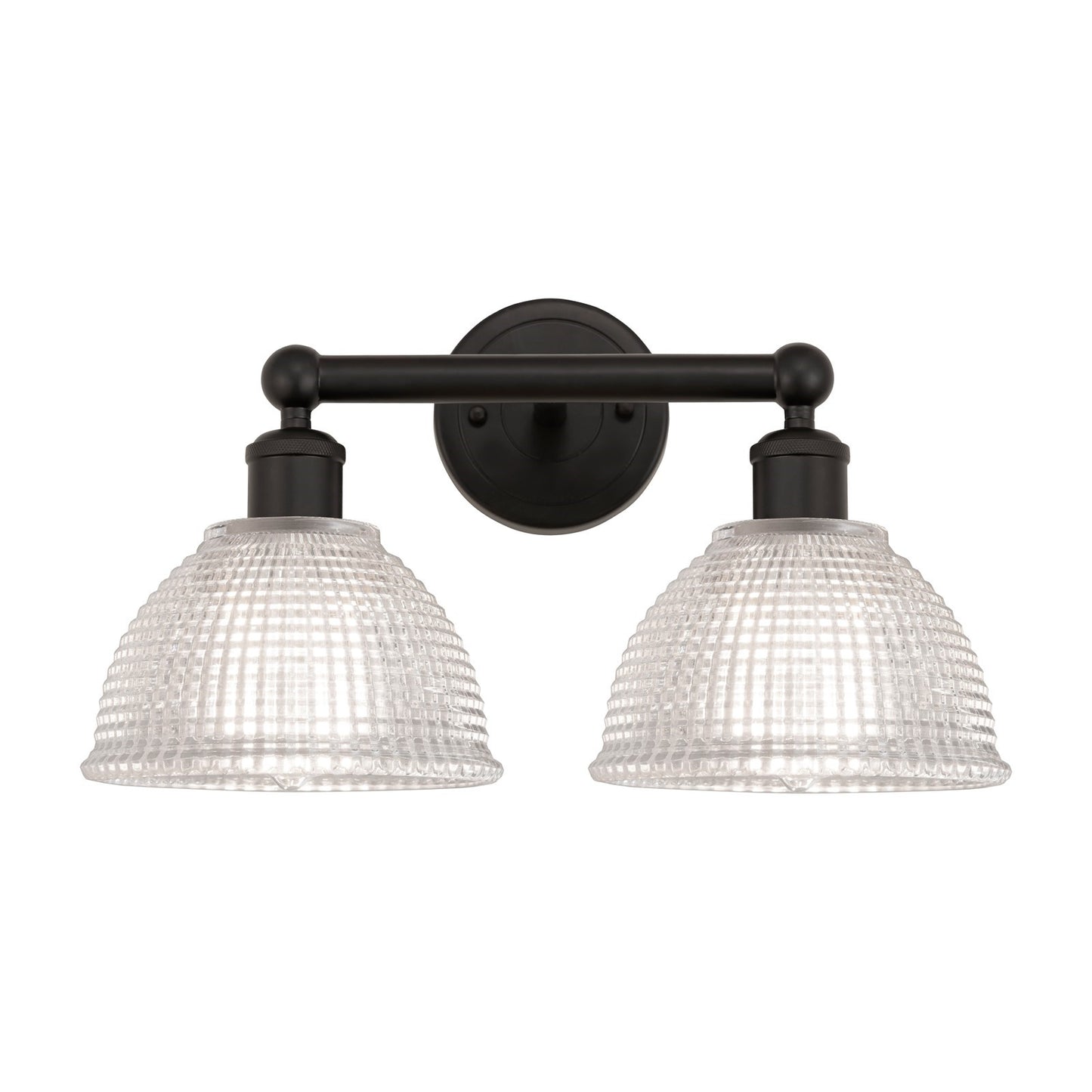 Innovations Arietta 17in 2-Light Bath Vanity Light | Industrial Oil Rubbed Bronze Steel and Clear Glass | Bathroom Vanity | 17 x | Model 616-2W-OB-G422