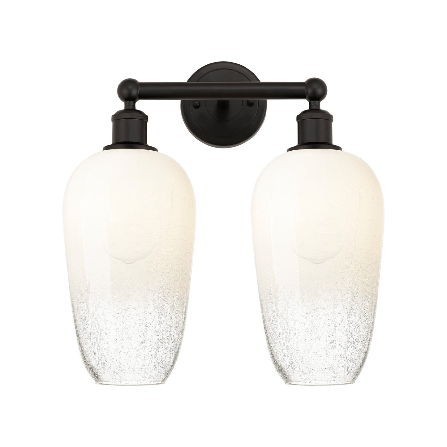 Innovations Brookhaven Flute 16in 2-Light Bath Vanity Light | Industrial Oil Rubbed Bronze Steel and Opal Glass | Bathroom | Model 616-2W-OB-G484-7OP