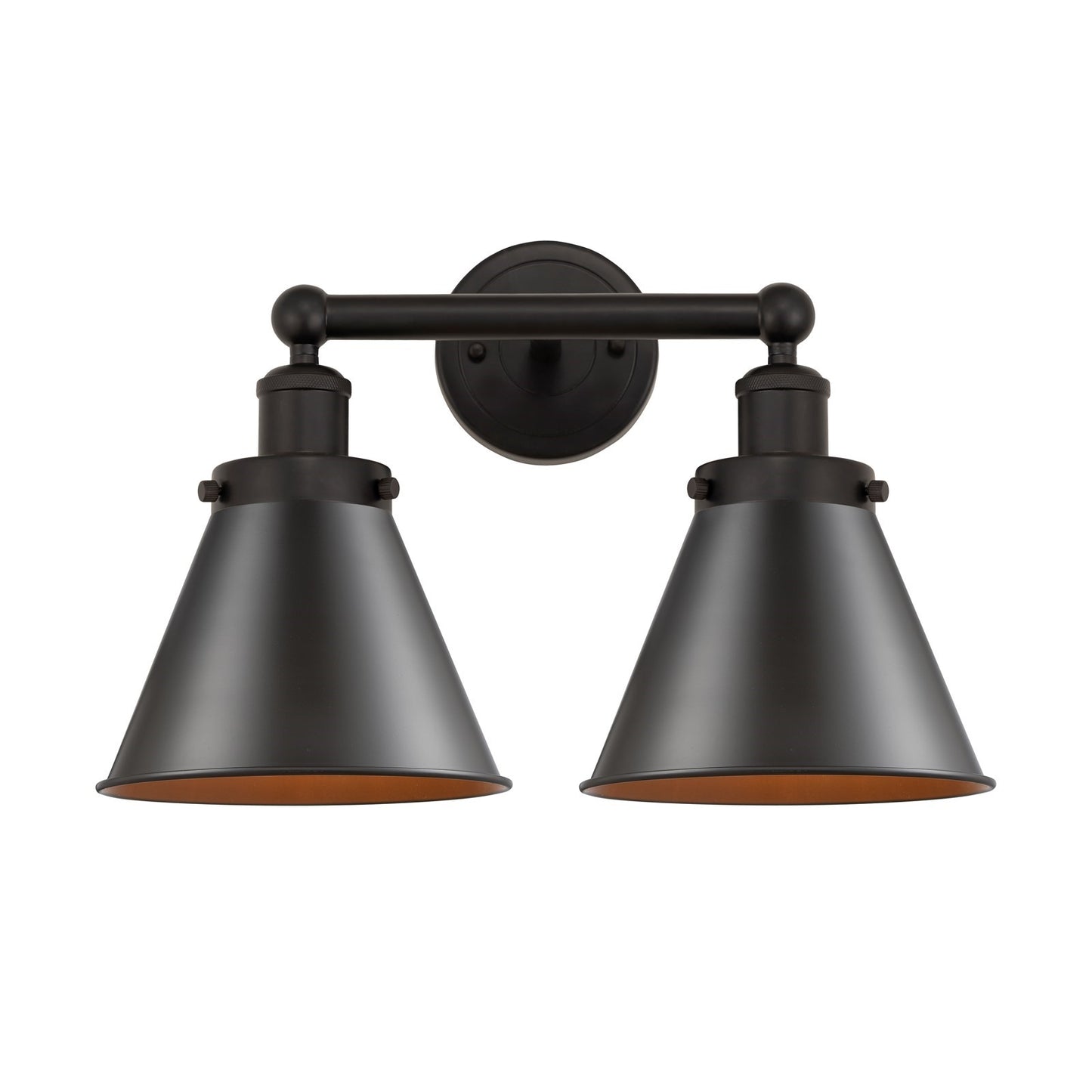 Innovations Appalachian 17in 2-Light Bath Vanity | Traditional Industrial Oil Rubbed Bronze Steel and Cast Brass with Cone Metal | Model 616-2W-OB-M13-OB