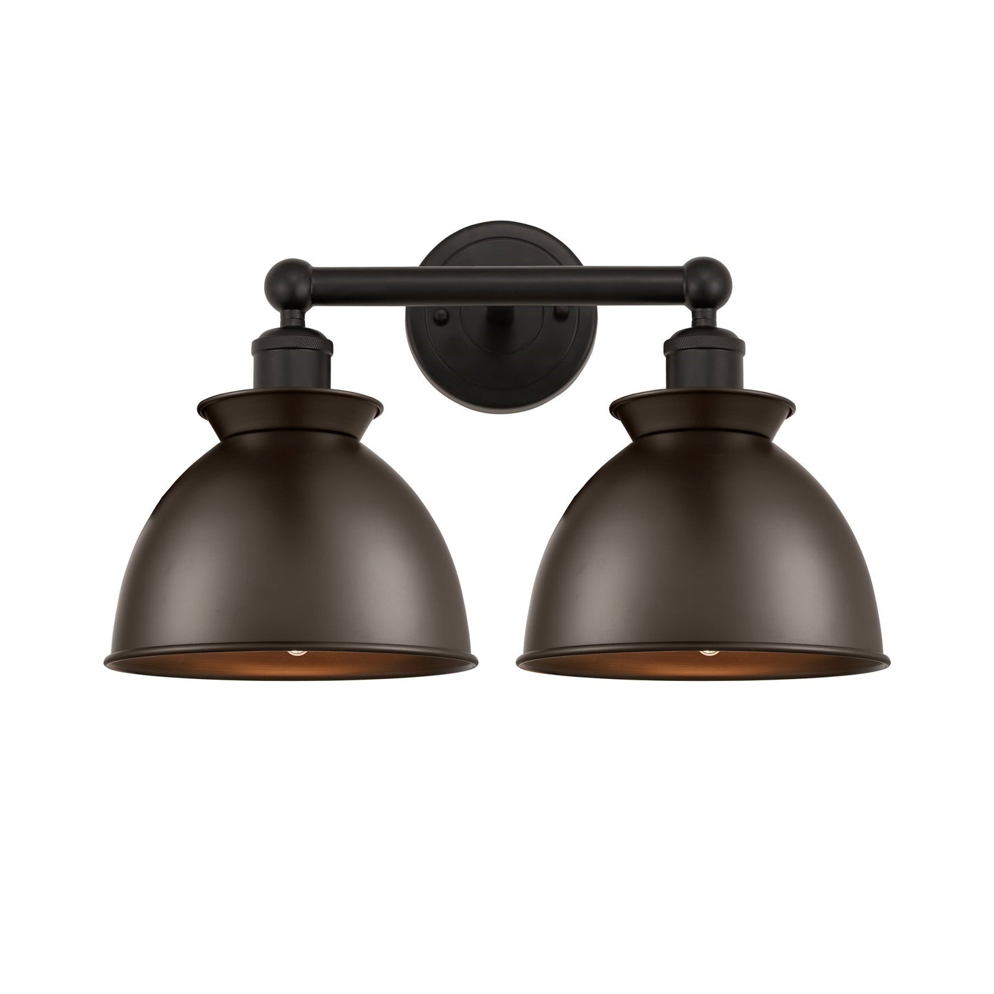 Innovations Adirondack 17in 2-Light Bath Vanity | Industrial Farmhouse Oil Rubbed Bronze Steel and Metal Shade | Bathroom & | Model 616-2W-OB-M14-OB