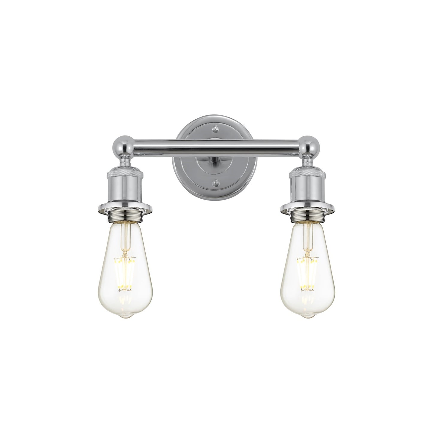Innovations Lighting Edison 12in 2-Light Bath Vanity Light | Industrial Polished Chrome Steel and Cast Brass | Bathroom Vanity & Powder | Model 616-2W-PC