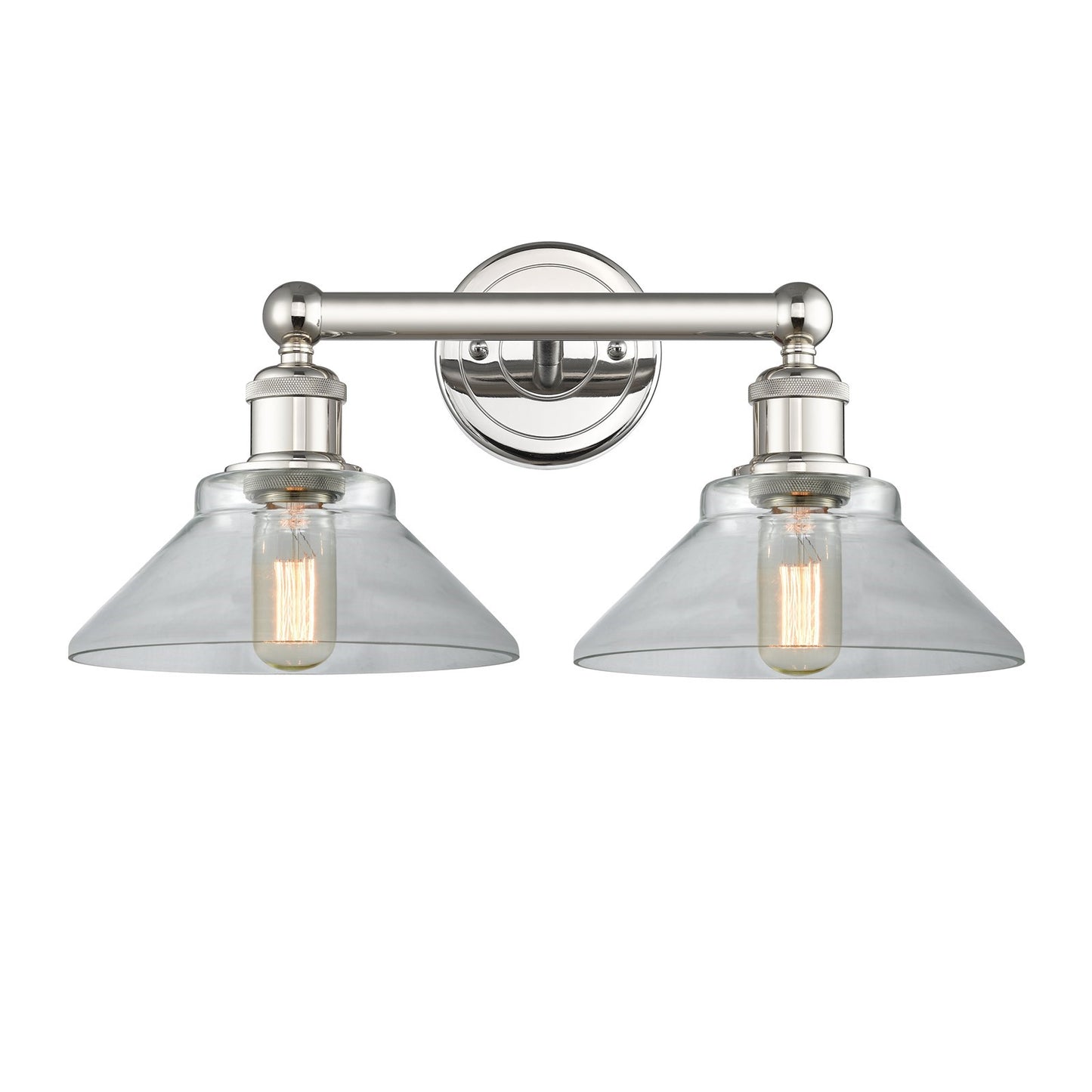 Innovations Orwell 17in 2-Light Bath Vanity Light | Industrial Polished Nickel and Clear Glass | Entryway & Hallway Accent | 17.38 | Model 616-2W-PN-G132