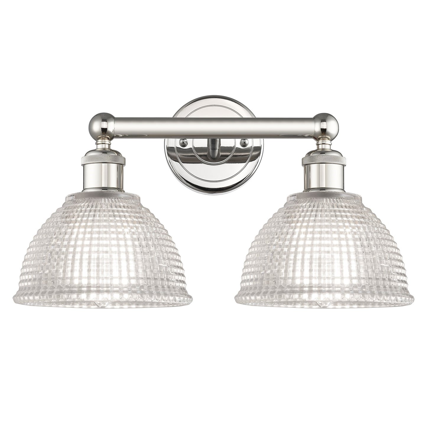 Innovations Arietta 17in 2-Light Bath Vanity Light | Industrial Polished Nickel Steel and Clear Glass | Bathroom Vanity | 17 x | Model 616-2W-PN-G422