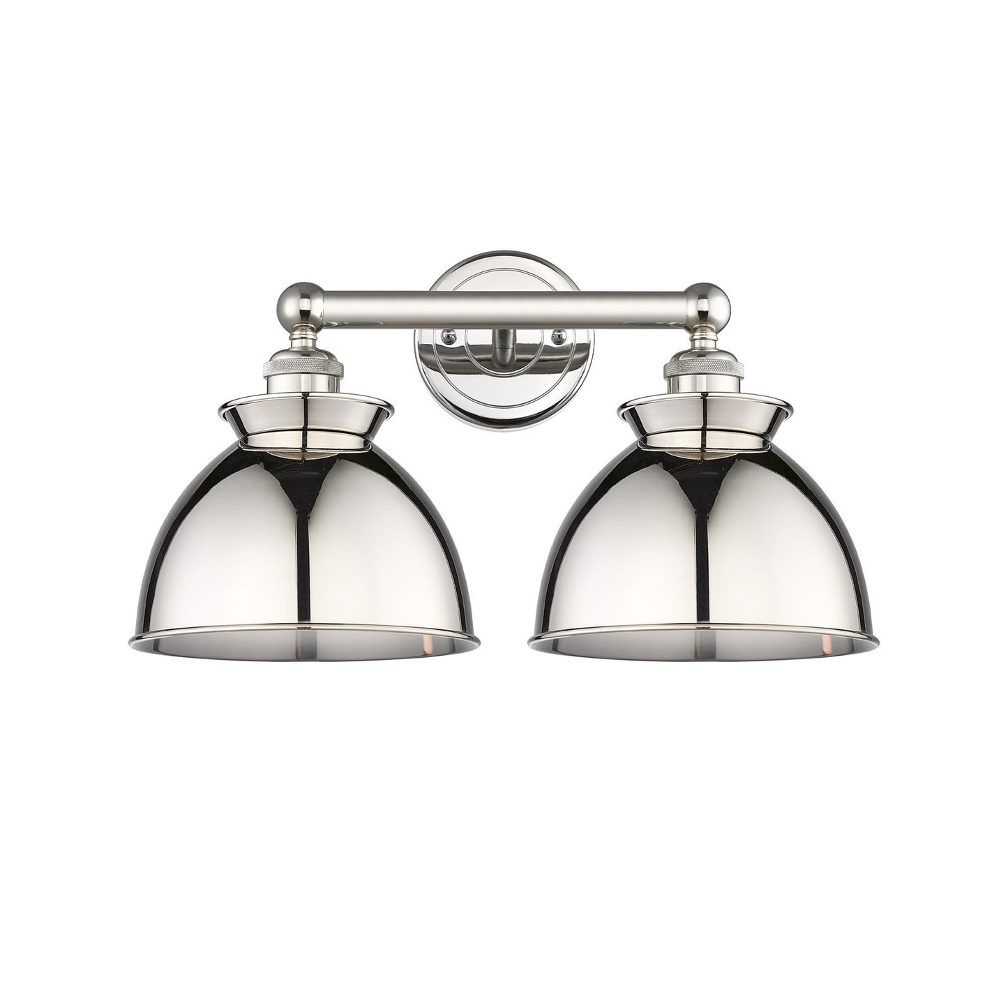 Innovations Adirondack 17in 2-Light Bath Vanity Light | Industrial Farmhouse Polished Nickel Steel and Cast Brass with Polished | Model 616-2W-PN-M14-PN