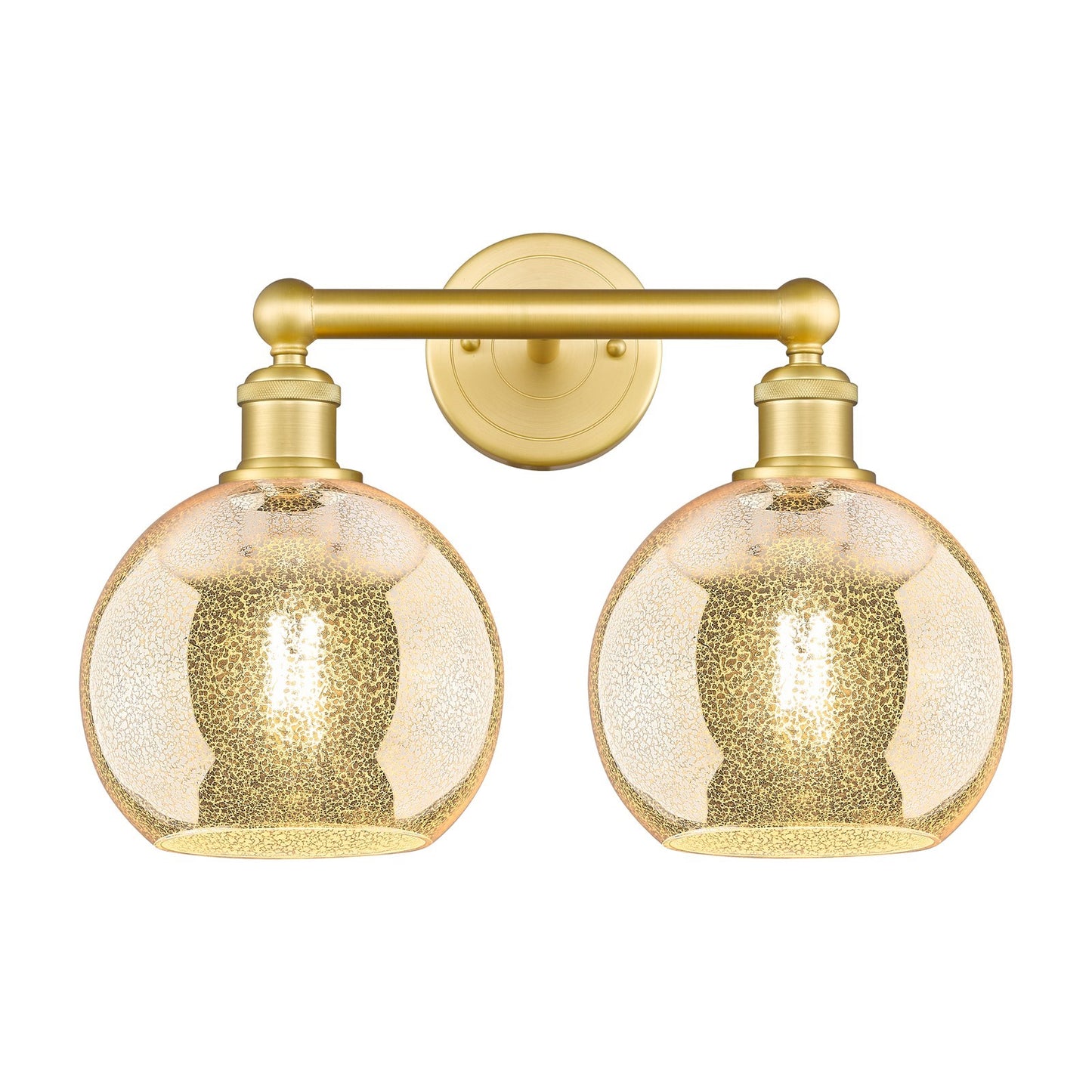 Innovations Athens 17in 2-Light Bath Vanity Light | Industrial Satin Gold Steel and Mercury Glass | Bathroom Vanity | 17 x 12.25 | Model 616-2W-SG-G128-8