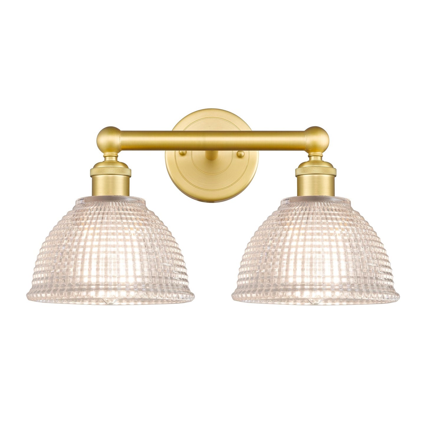 Innovations Arietta 17in 2-Light Bath Vanity Light | Industrial Satin Gold Steel and Clear Glass | Bathroom Vanity | 17 x 10.25 x | Model 616-2W-SG-G422