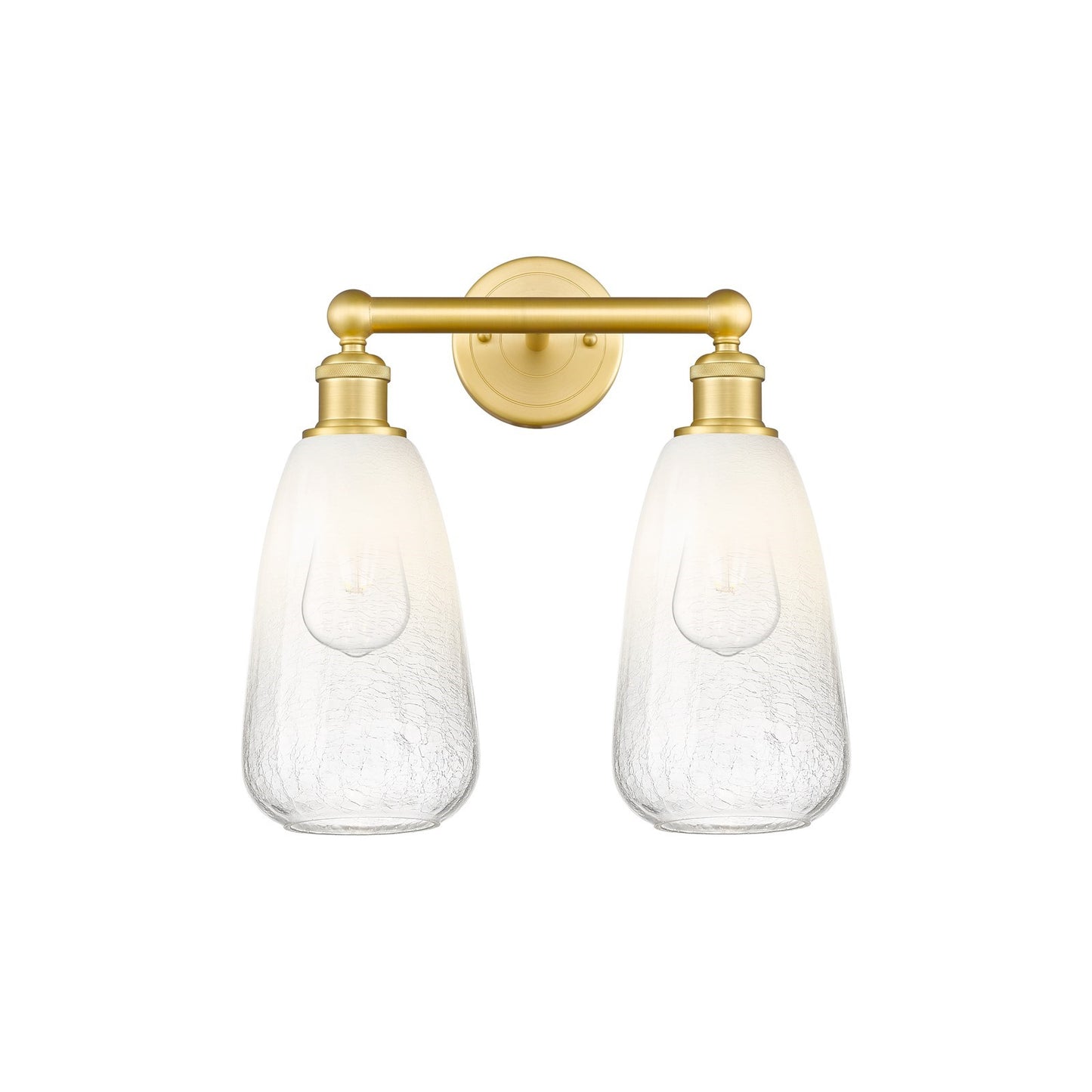 Innovations Brookhaven Almond 15in 2-Light Bath Vanity Light | Industrial Satin Gold Steel and Cast Brass with Opal Glass Shade | Model 616-2W-SG-G480-6OP