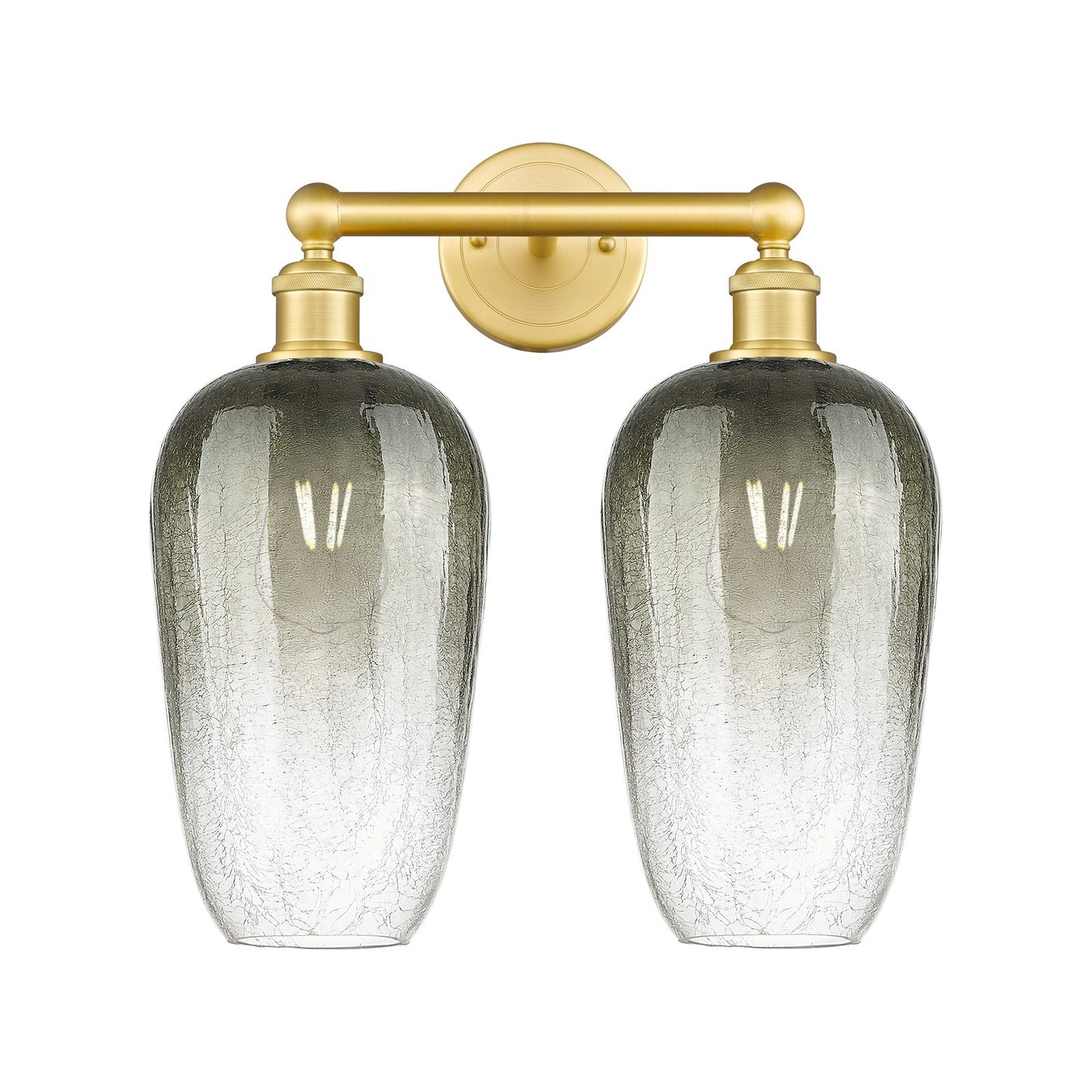 Innovations Brookhaven Flute 16in 2-Light Bath Vanity | Industrial Satin Gold Steel and Cast Brass with Slate Glass Shades | Model 616-2W-SG-G484-7SL
