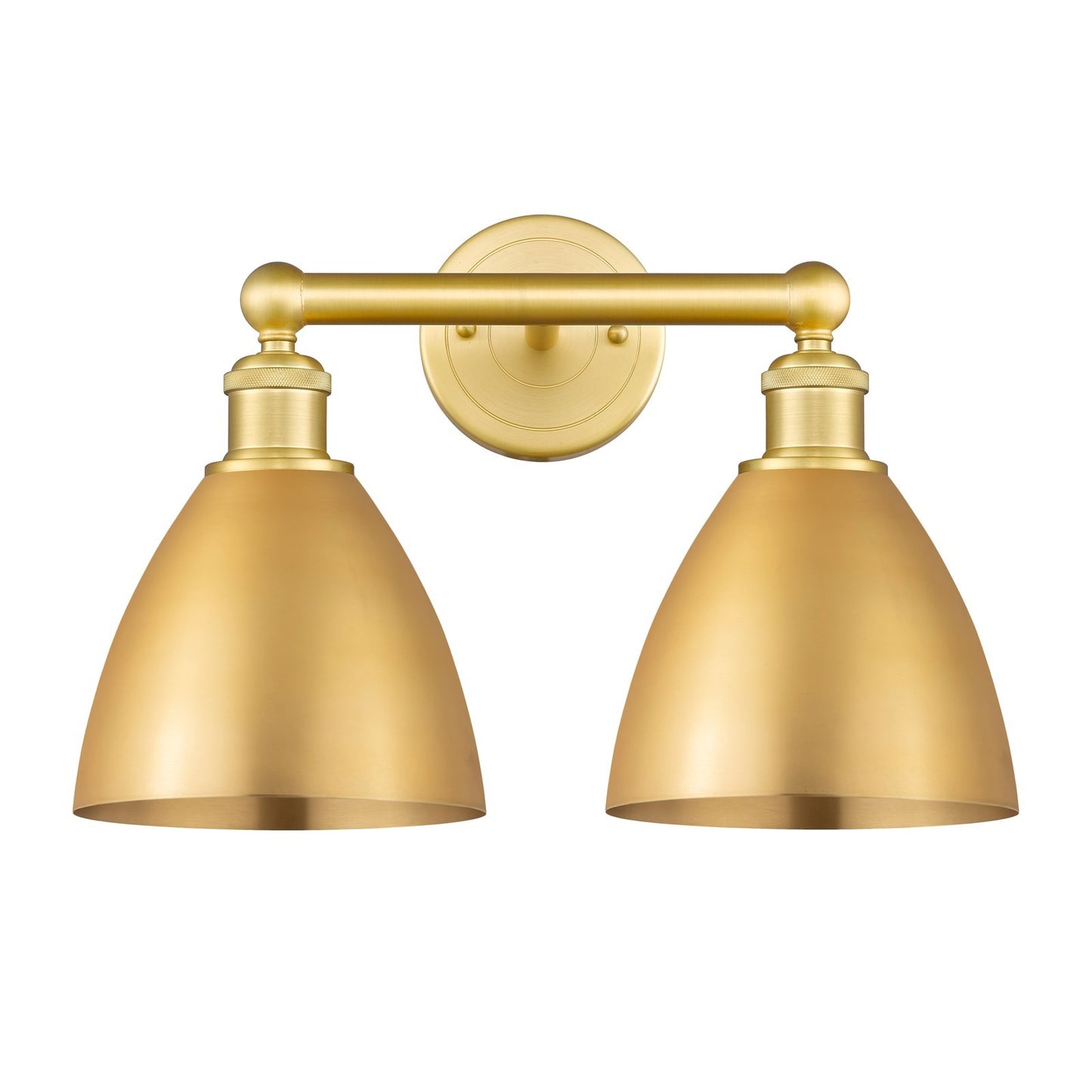 Innovations Bristol 17in 2-Light Bath Vanity Light | Industrial Farmhouse Satin Gold Steel and Cast Brass with Satin Gold | Model 616-2W-SG-MBD-75-SG