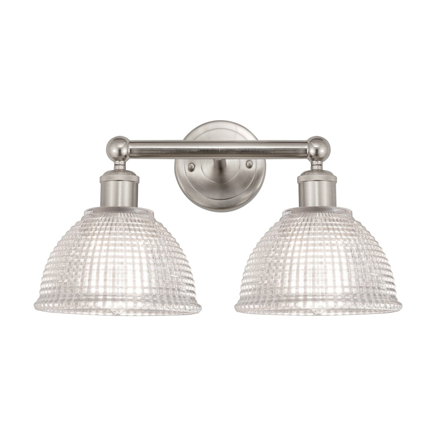 Innovations Arietta 17in 2-Light Bath Vanity | Industrial Brushed Satin Nickel and Clear Glass | Bathroom Vanity & Powder Room | 17 | Model 616-2W-SN-G422