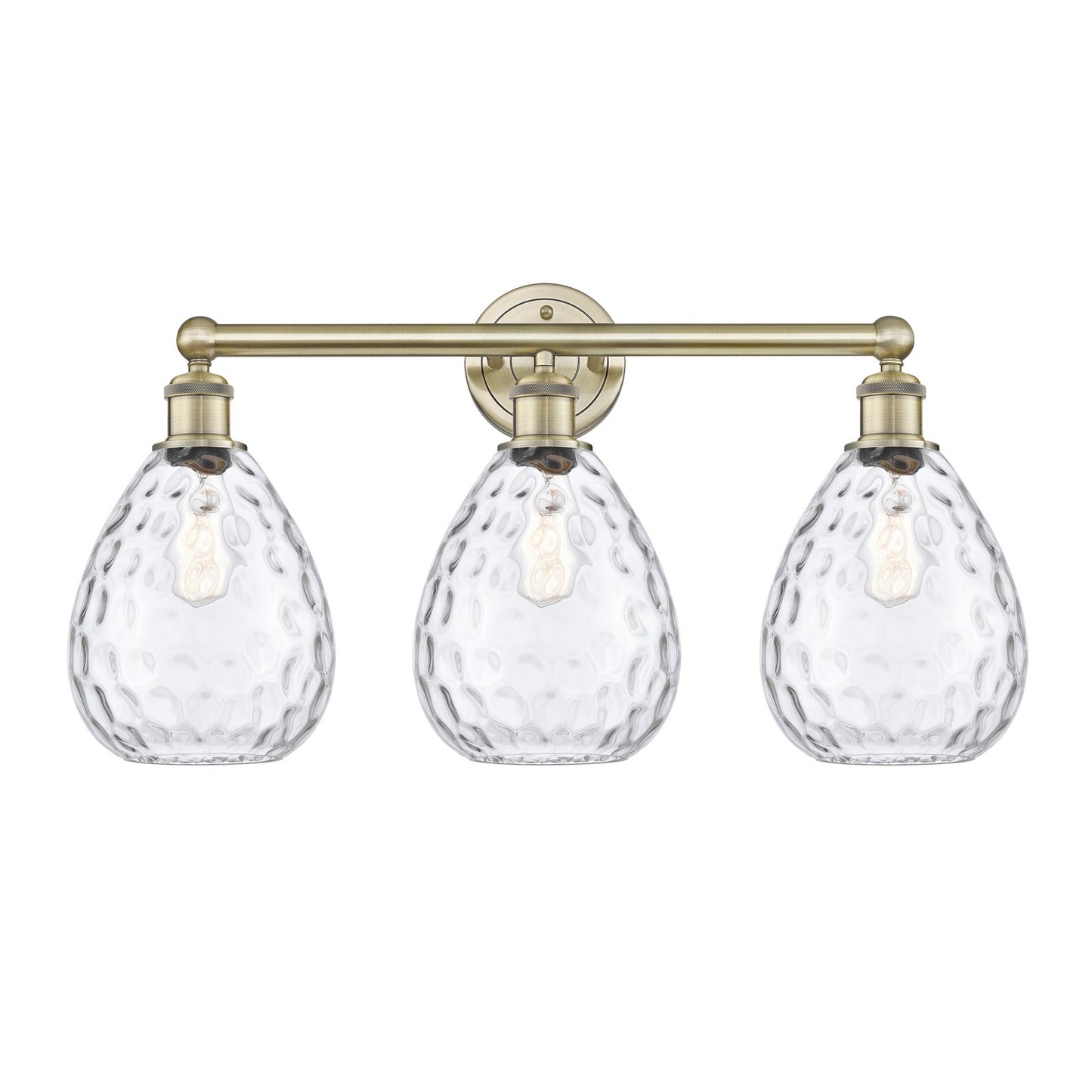 Innovations Waverly 26in 3-Light Bath Vanity Light | Industrial Antique Brass Steel and Clear Glass | Bathroom Vanity | 26 x 14.25 | Model 616-3W-AB-G372