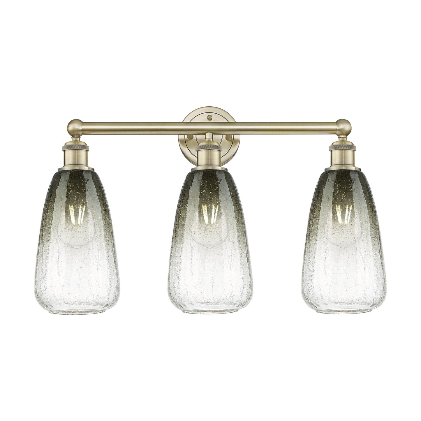 Innovations Brookhaven Almond 24in 3-Light Bath Vanity Light | Industrial Antique Brass and Slate Glass | Bathroom Vanity | 24 | Model 616-3W-AB-G480-6SL