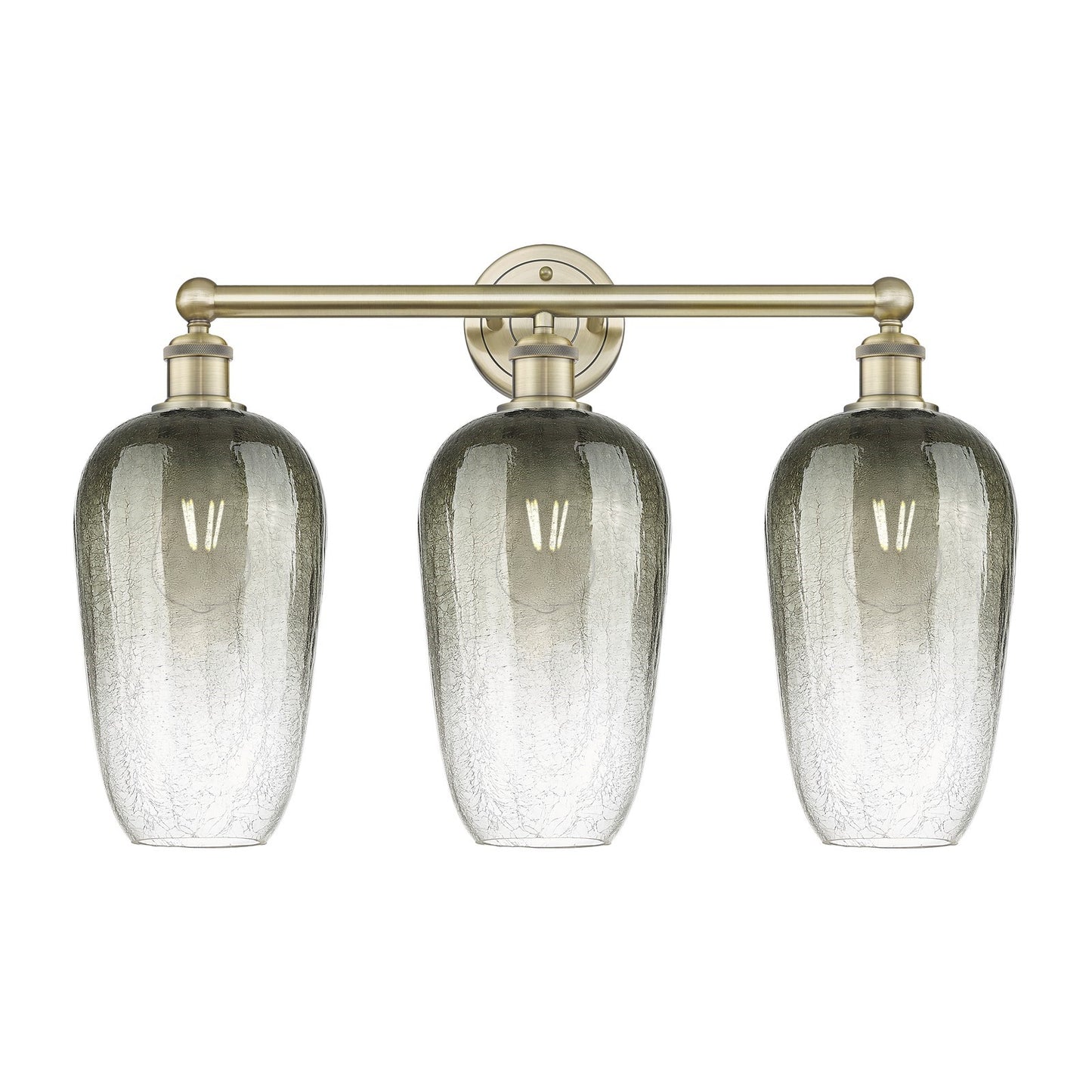 Innovations Brookhaven Flute 25in 3-Light Bath Vanity | Industrial Antique Brass Steel and Slate Glass | Bathroom Vanity Light | Model 616-3W-AB-G484-7SL