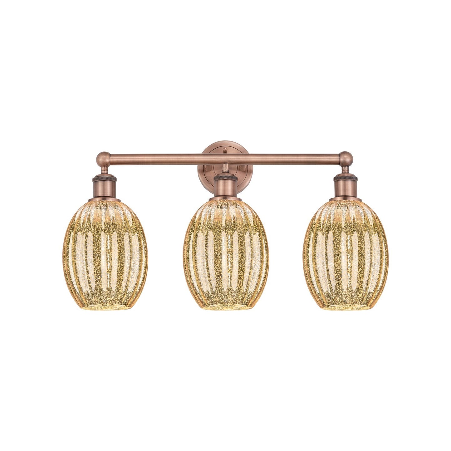Innovations Preston Bulb 24in 3-Light Bath Vanity Light | Industrial Antique Copper and Mercury Glass | Bathroom Vanity | 24.25 | Model 616-3W-AC-G459-6ME