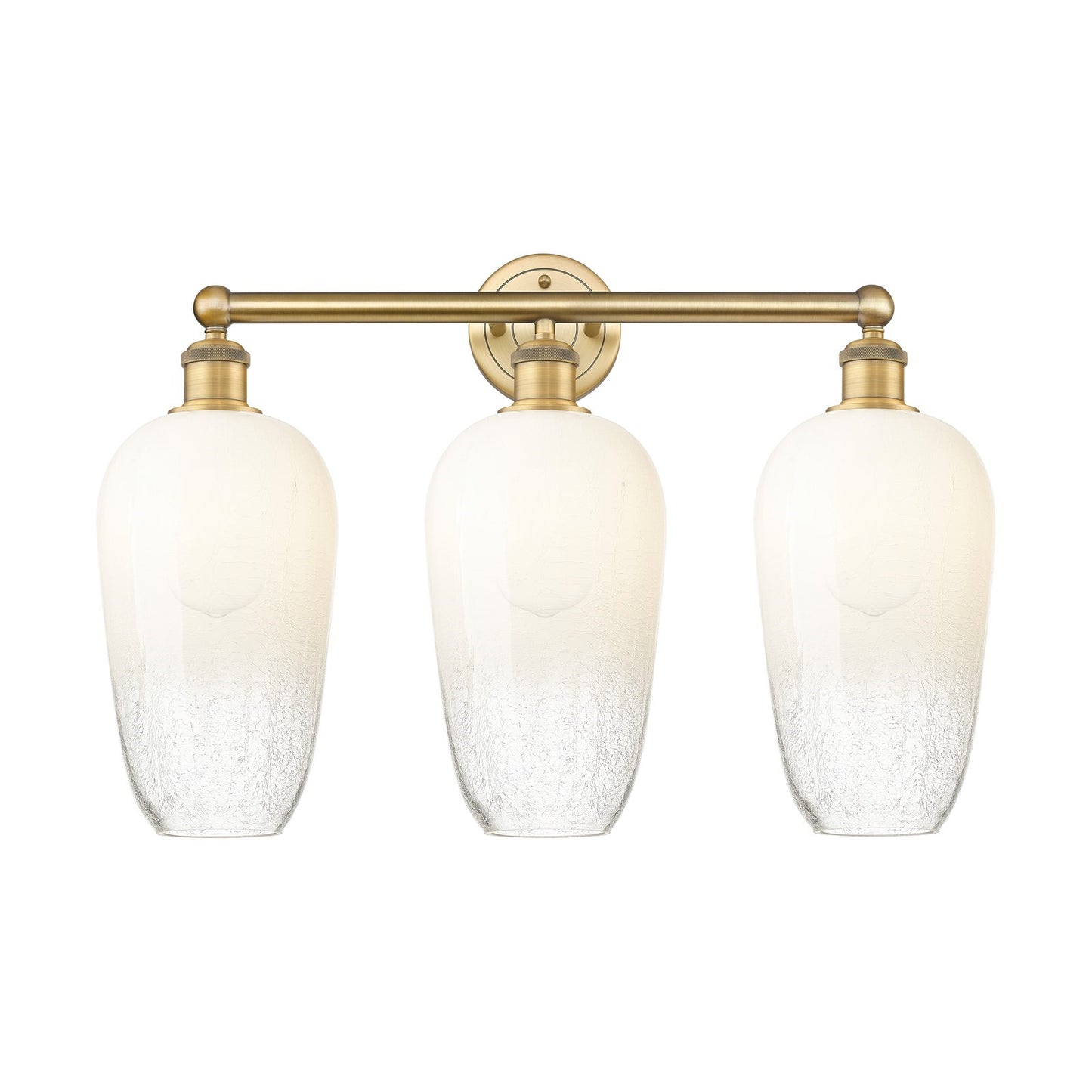 Innovations Brookhaven Flute 25in 3-Light Bath Vanity | Industrial Brushed Brass Steel and Opal Glass | Damp Rated Bathroom | Model 616-3W-BB-G484-7OP