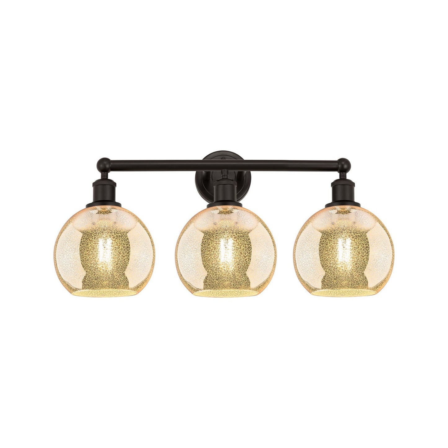 Innovations Athens 26in 3-Light Bath Vanity Light | Industrial Oil Rubbed Bronze Steel and Mercury Glass | Bathroom Vanity | 26 x | Model 616-3W-OB-G128-8