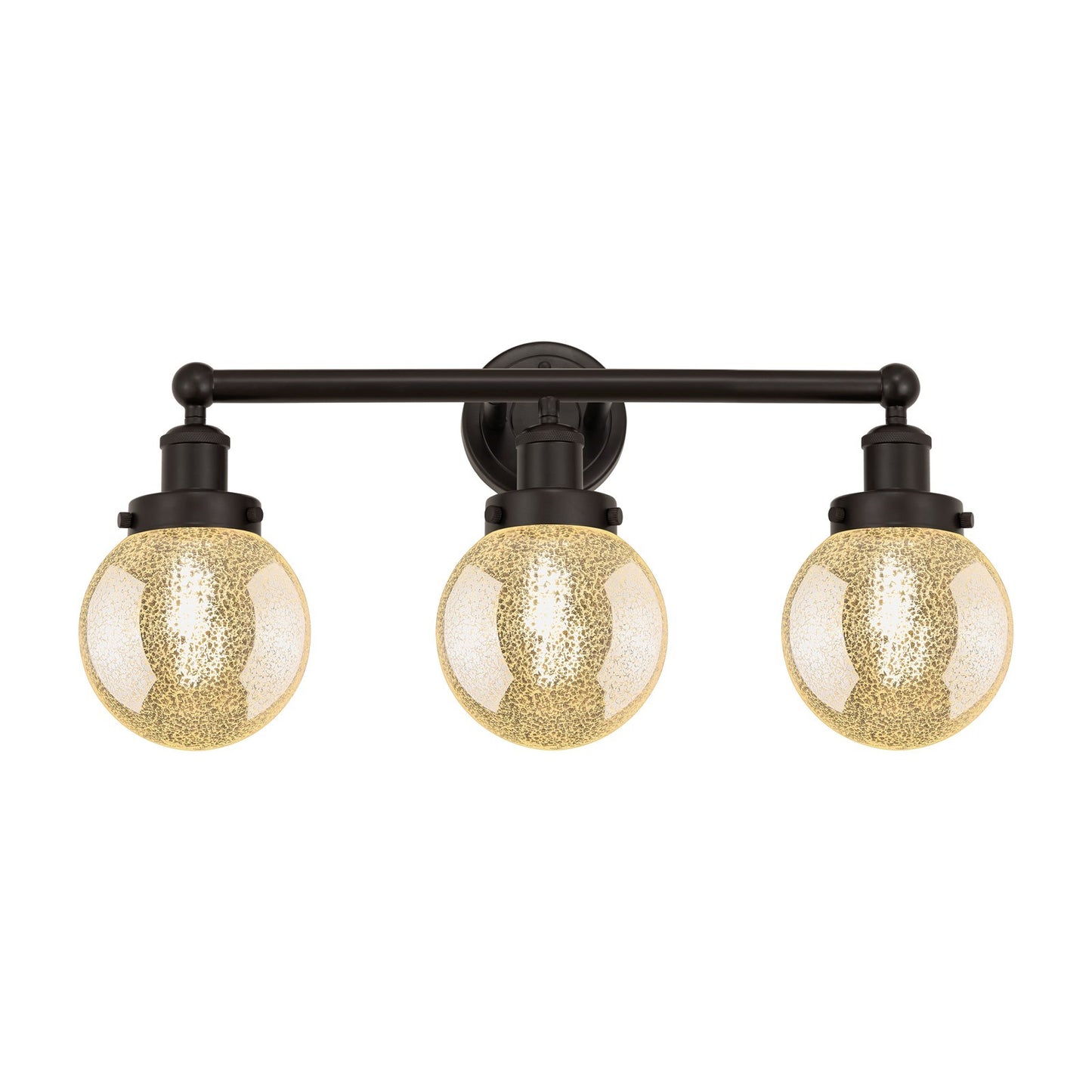 Innovations Beacon 24in 3-Light Bath Vanity Light | Industrial Oil Rubbed Bronze Steel and Mercury Glass | Bathroom Vanity | 24 x | Model 616-3W-OB-G208-6