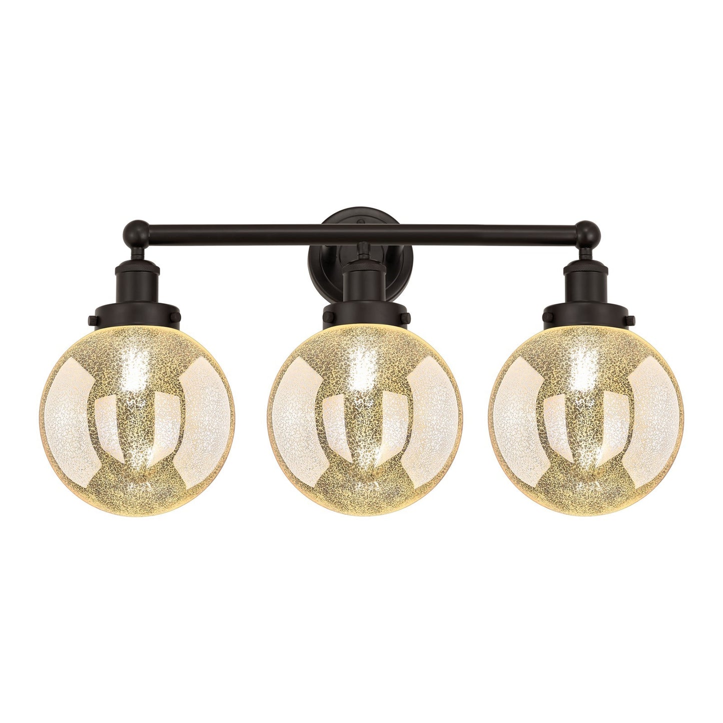 Innovations Beacon 26in 3-Light Bath Vanity Light | Industrial Oil Rubbed Bronze Steel and Mercury Glass | Bathroom Vanity | 26 x | Model 616-3W-OB-G208-8