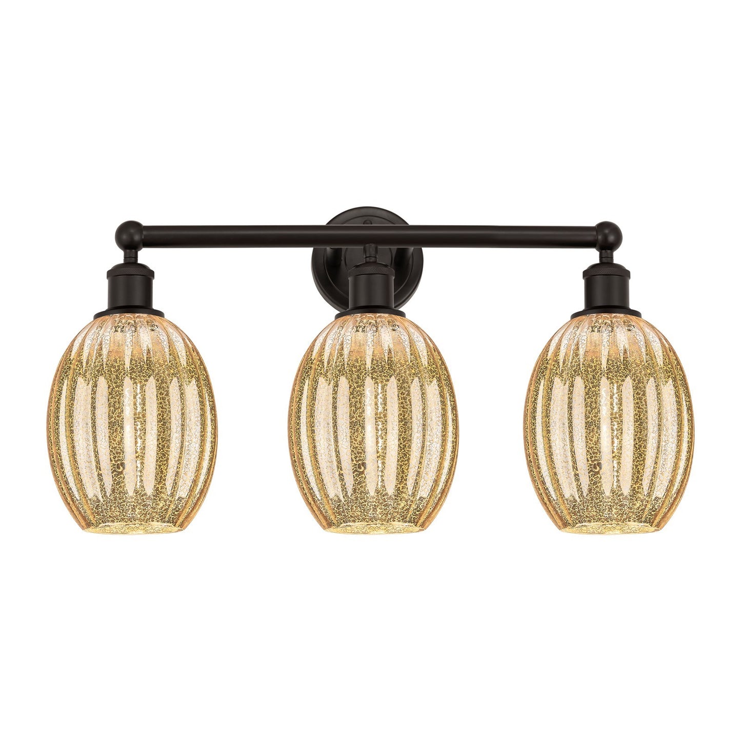 Innovations Preston Bulb 24in 3-Light Bath Vanity | Industrial Oil Rubbed Bronze Steel and Mercury Glass | Bathroom Vanity | Model 616-3W-OB-G459-6ME