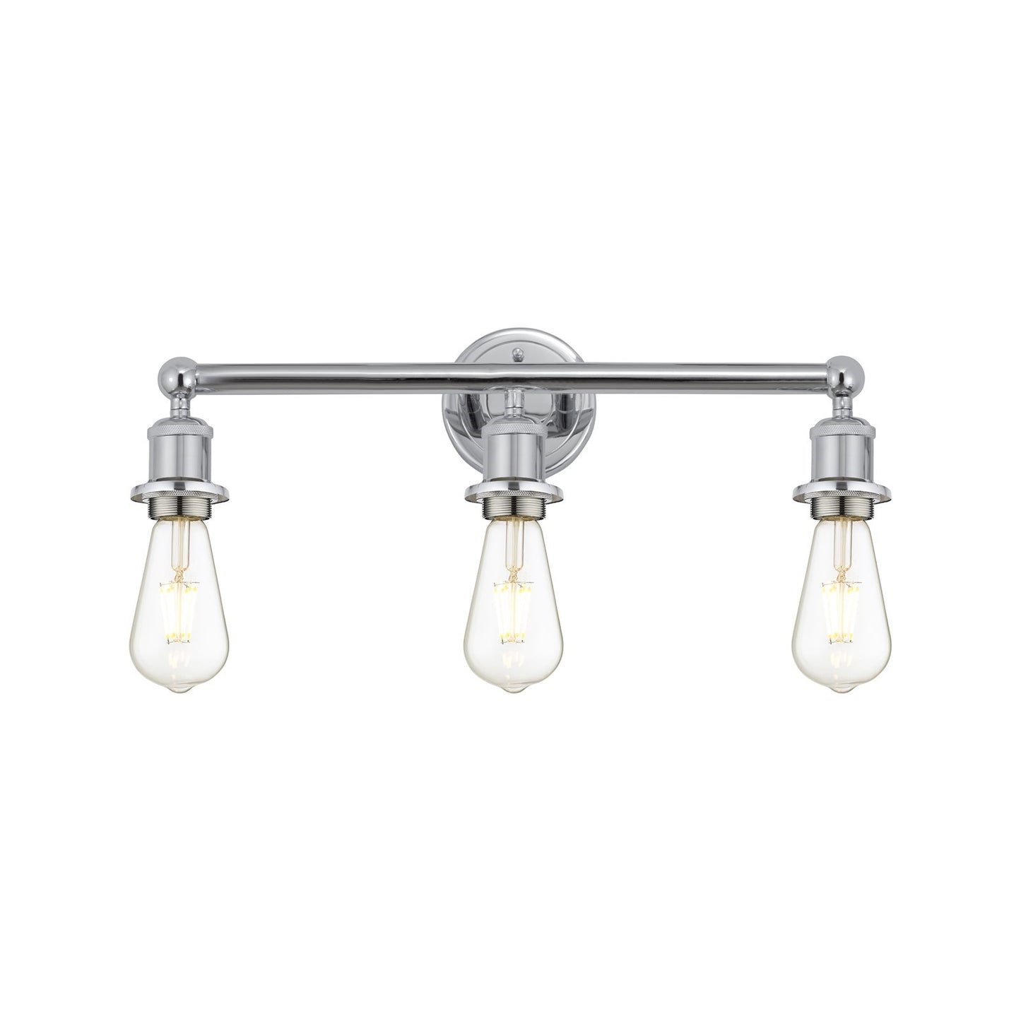 Innovations Edison 21in 3-Light Bath Vanity Light | Industrial Polished Chrome Steel and Cast Brass | Bathroom Vanity | 21.38 x 6 x 6.25 | Model 616-3W-PC