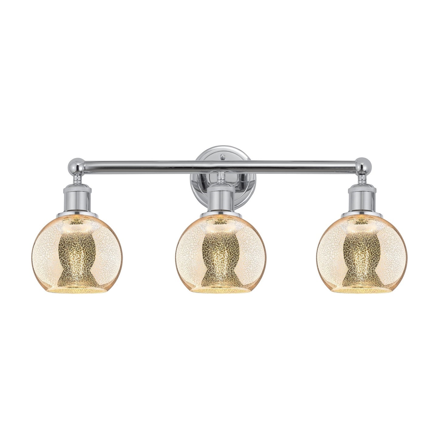 Innovations Athens 24in 3-Light Bath Vanity | Industrial Polished Chrome Steel and Mercury Glass | Bathroom Vanity Lighting | Model 616-3W-PC-G128-6