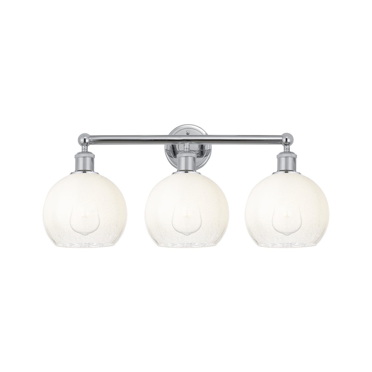 Innovations Brookhaven Globe 26in 3-Light Bath Vanity Light | Industrial Polished Chrome and Opal Glass | Bathroom Vanity | Model 616-3W-PC-G483-8OP