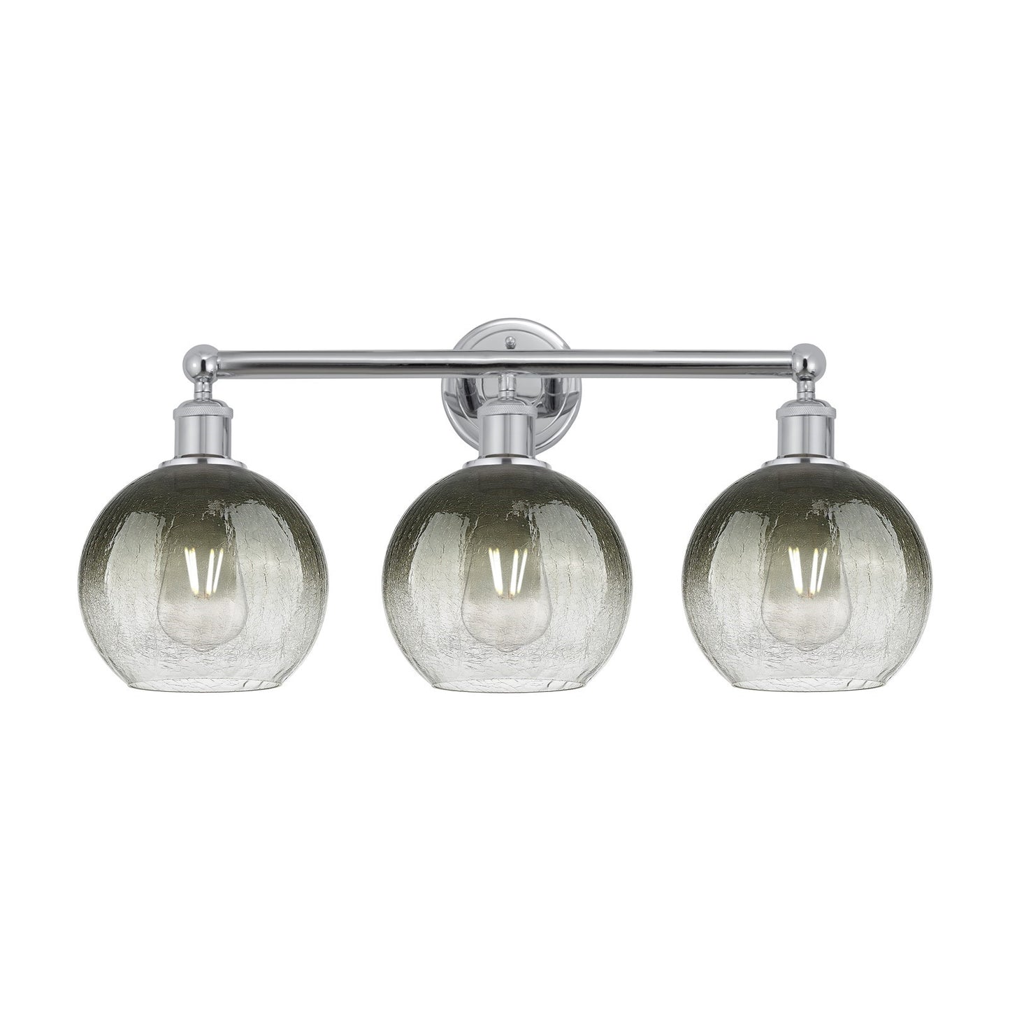 Innovations Brookhaven Globe 26in 3-Light Bath Vanity Light | Industrial Polished Chrome and Slate Glass | Bathroom Vanity | Model 616-3W-PC-G483-8SL