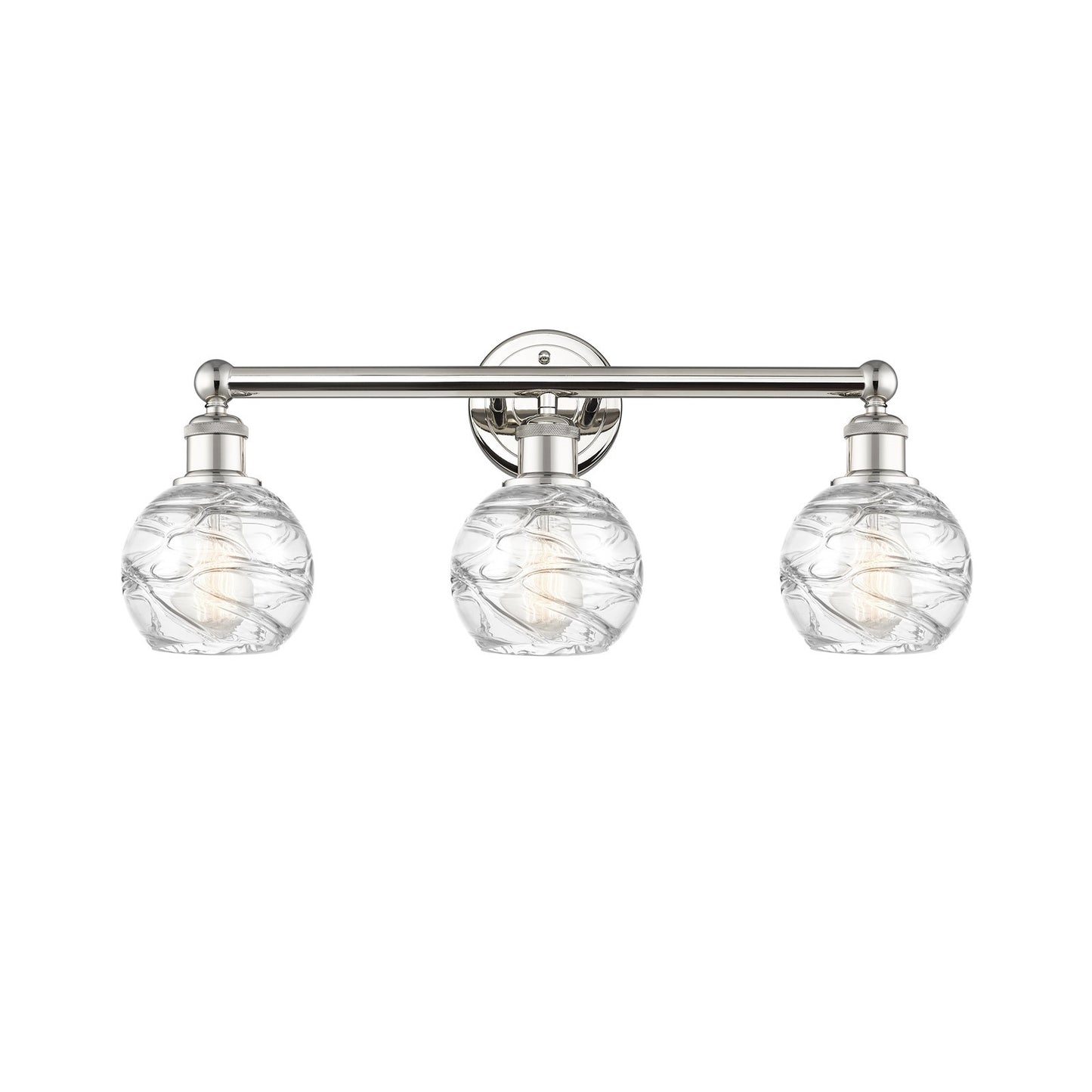 Innovations Athens Deco Swirl 24in 3-Light Bath Vanity Light | Industrial Modern Polished Nickel and Clear Glass | Bathroom | Model 616-3W-PN-G1213-6CL