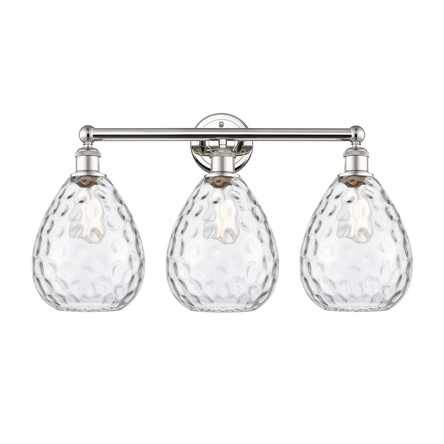 Innovations Waverly 26in 3-Light Bath Vanity Light | Industrial Polished Nickel Steel and Clear Glass | Bathroom Vanity | 26 x | Model 616-3W-PN-G372